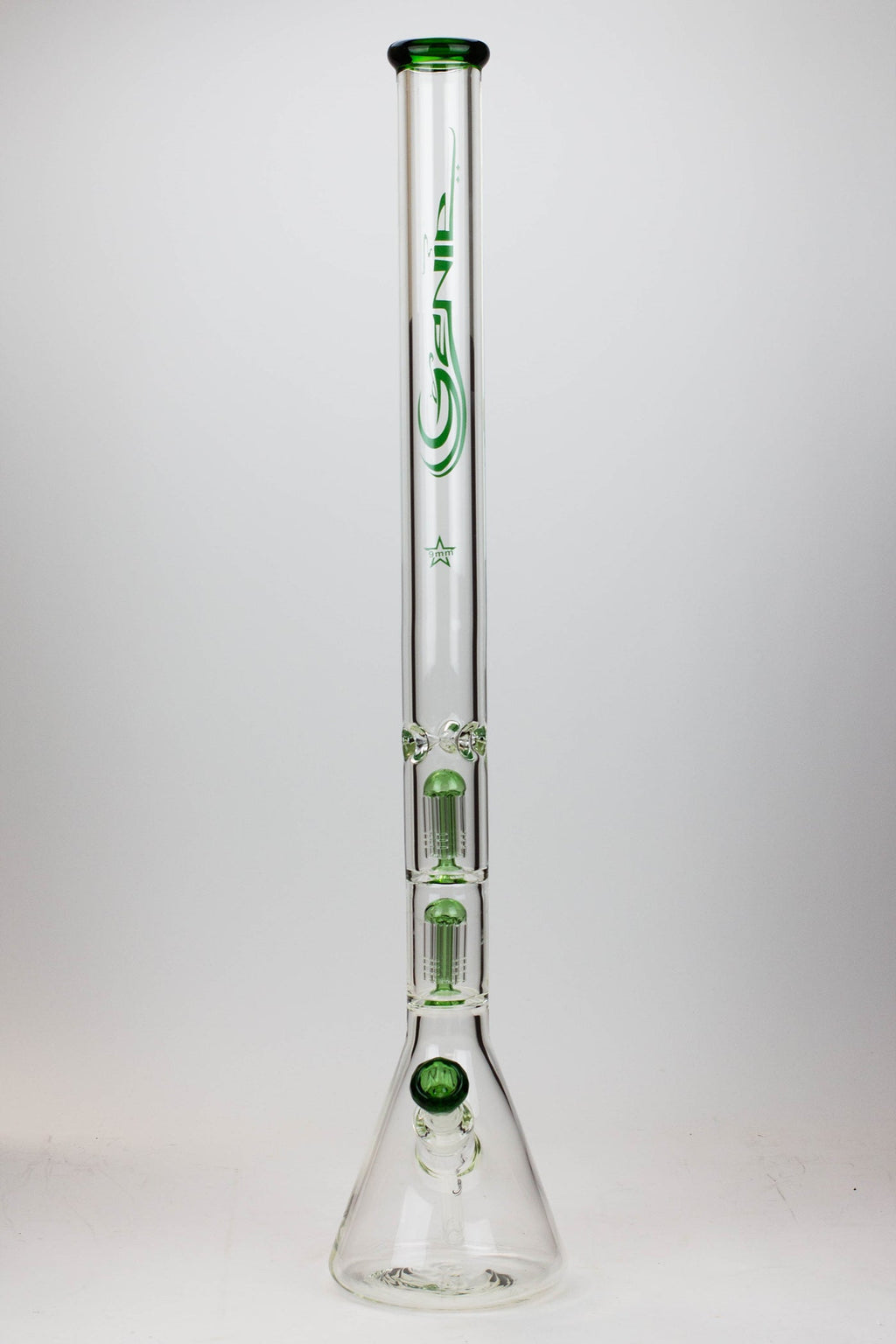 30" Genie 9 mm Dual tree arms beaker glass water bong