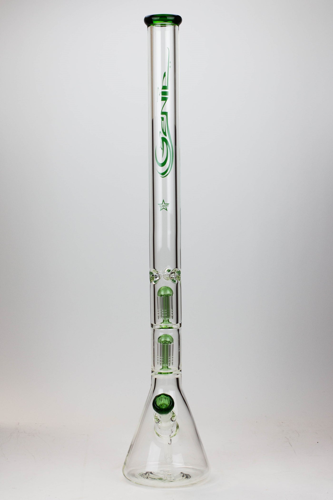30" Genie 9 mm Dual tree arms beaker glass water bong