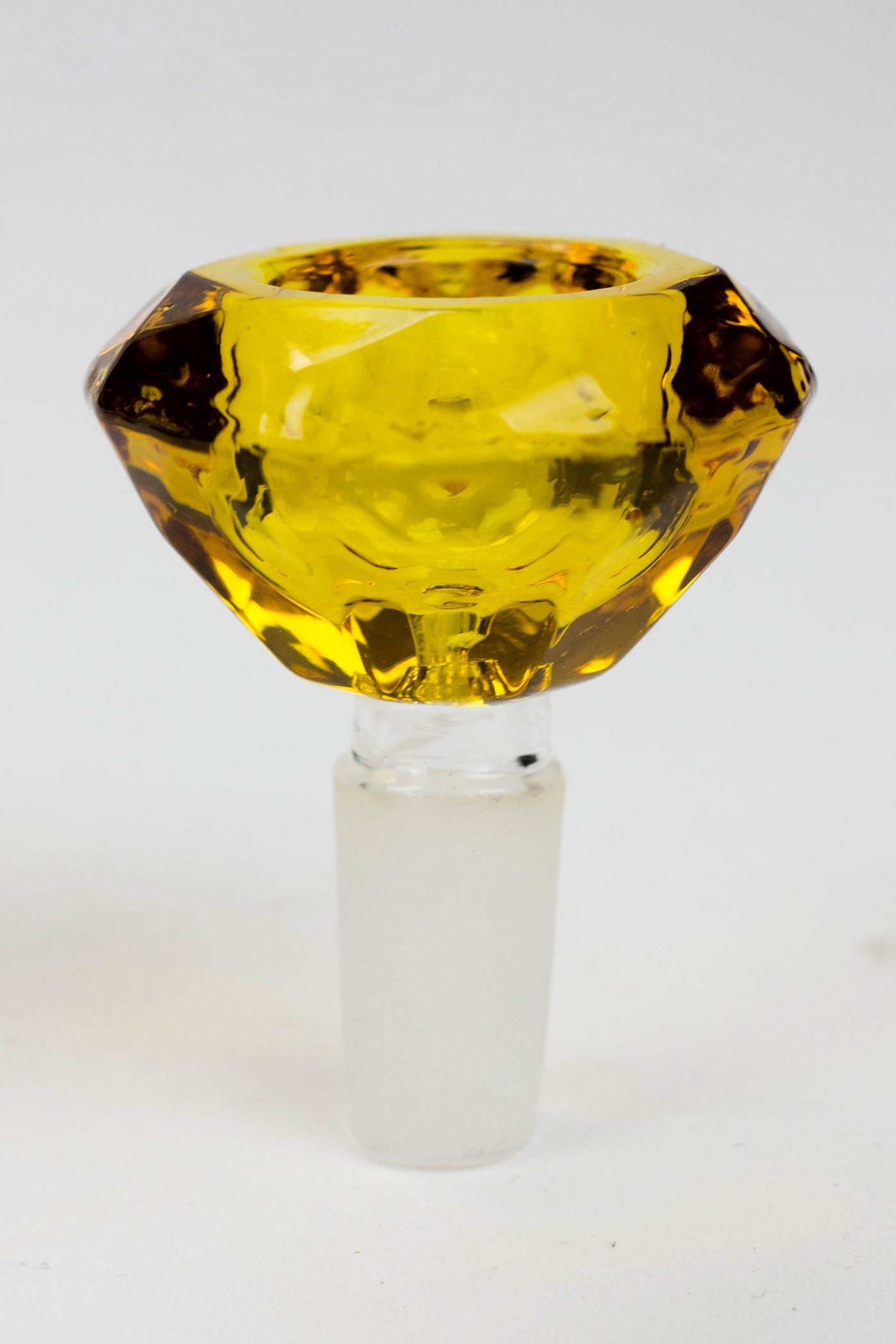 Diamond cutting shape wide glass bowl