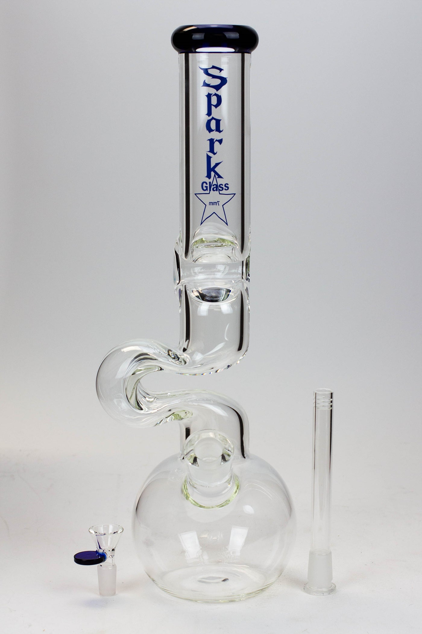 16" Spark 7mm Zig-zag glass bong