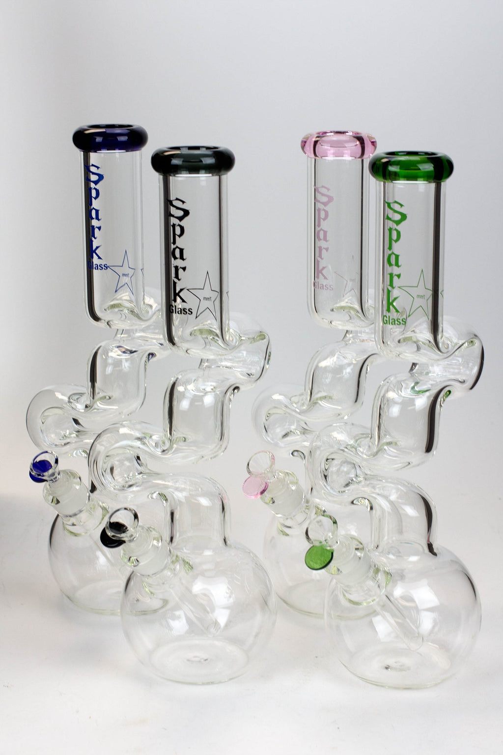 16" Spark 7mm Zig-zag glass bong