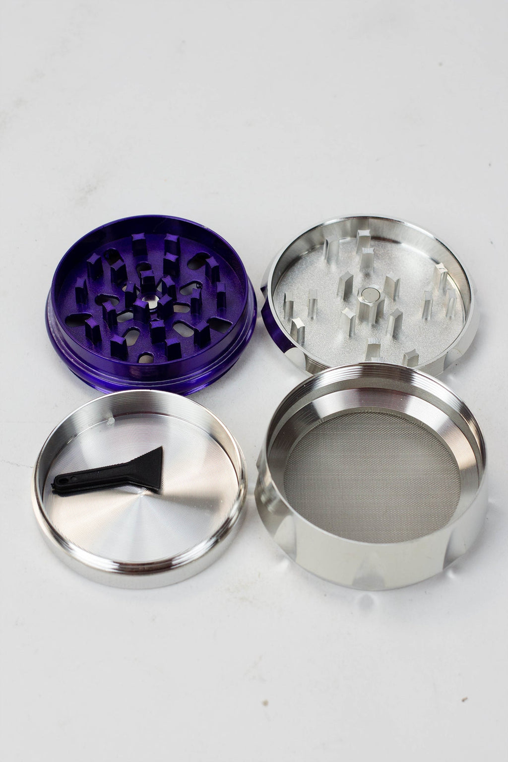 Genie 4 parts silver herb grinder Box of 6