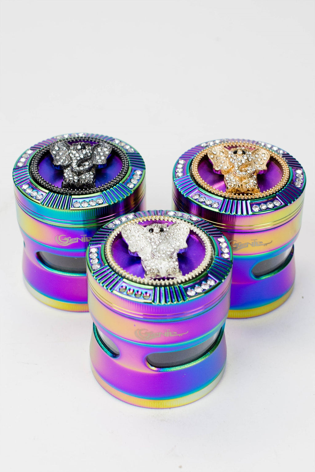 Genie Elephant 4 parts metal grinder with side window