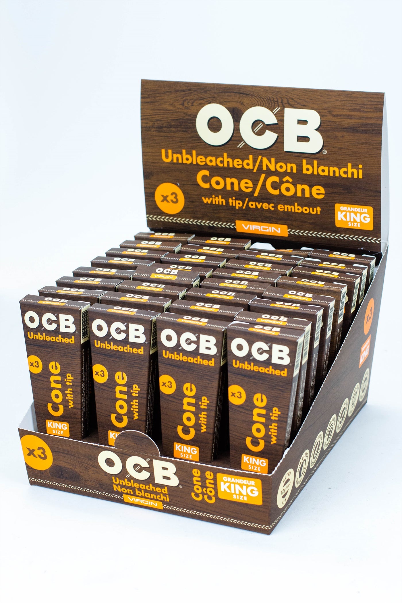 OCB Pre-rolled Cone - Virgin Unbleached Rolling Paper - King size