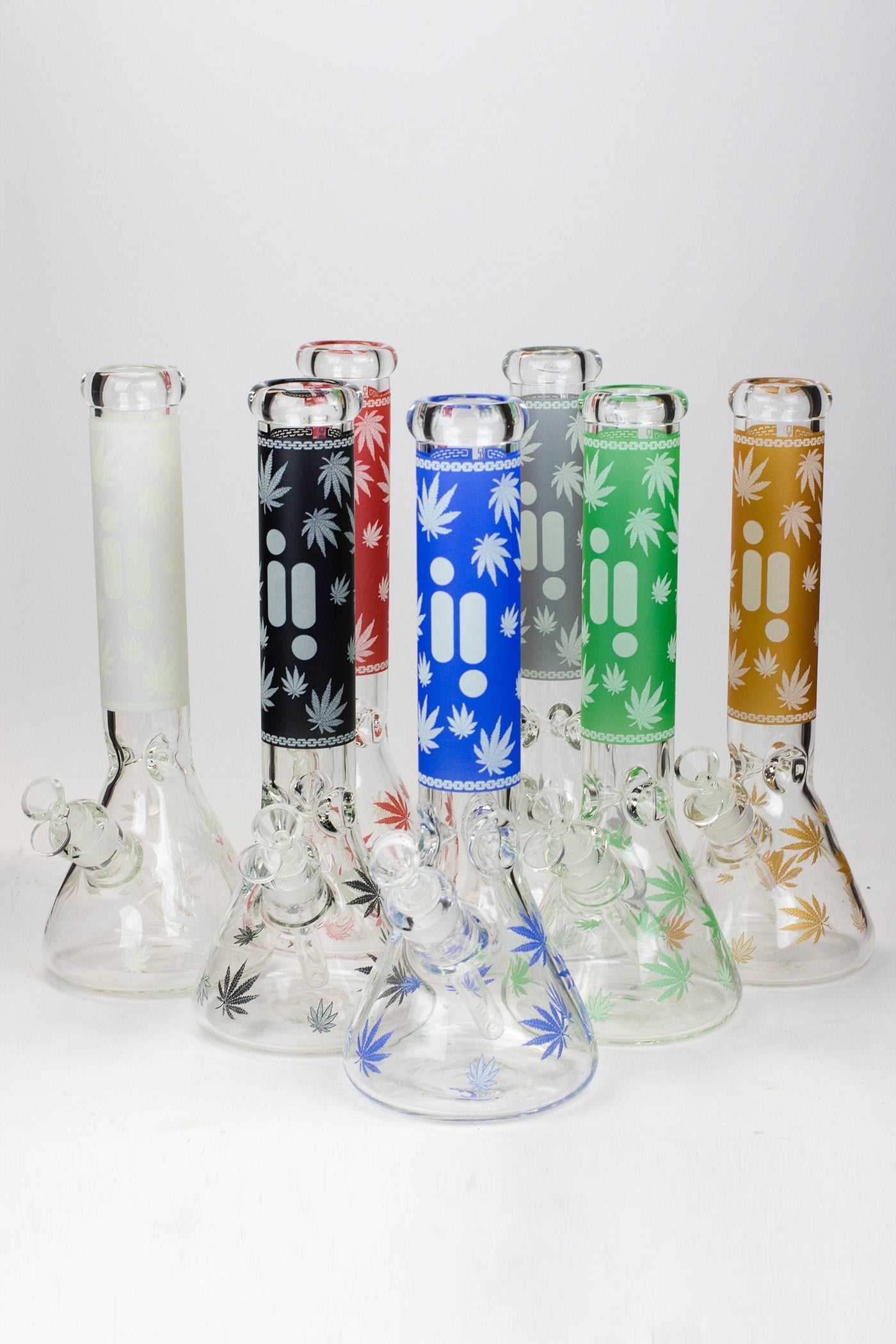 14" Infyniti Leaf Glow in the dark 7 mm glass bong ( GP1654 )