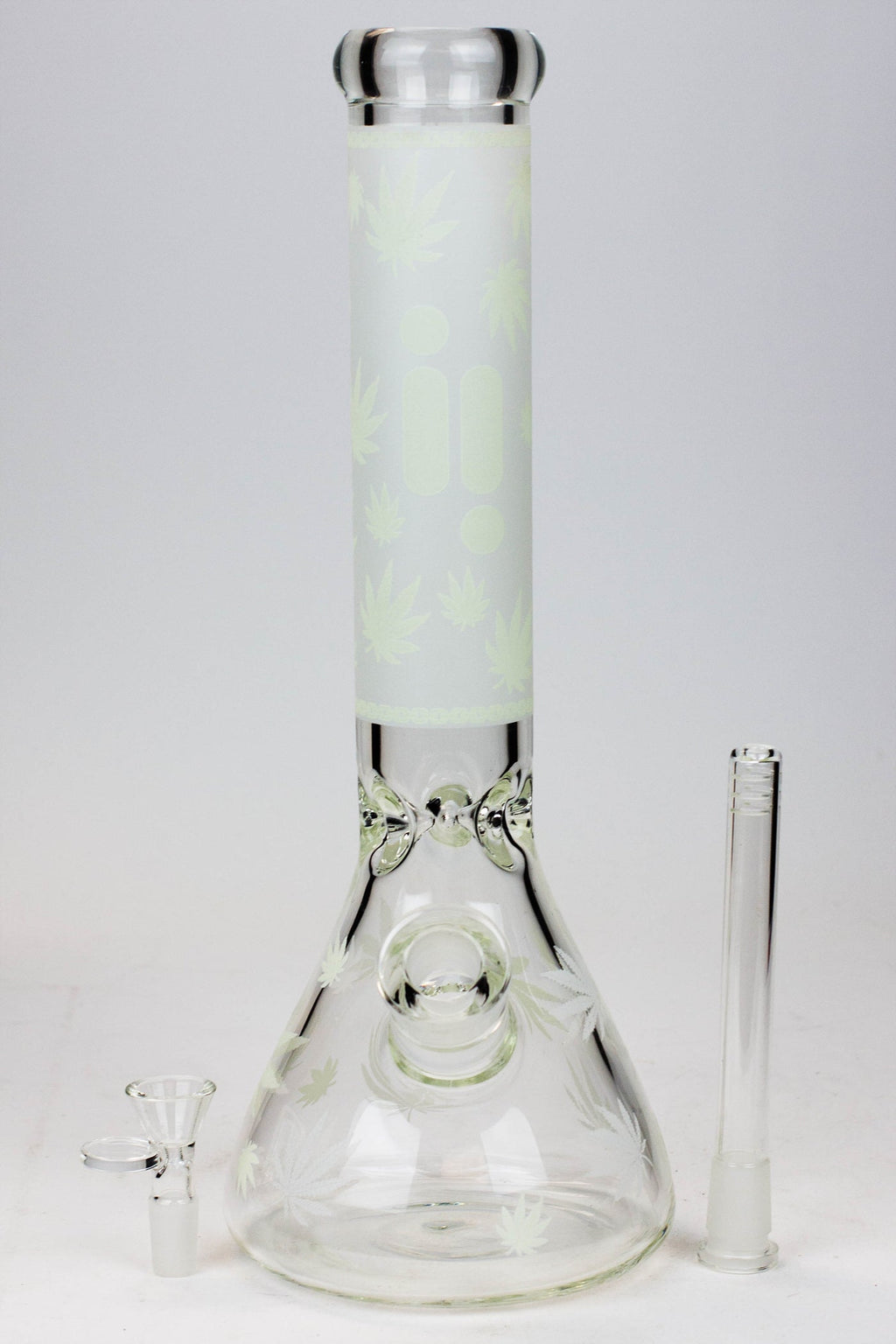 14" Infyniti Leaf Glow in the dark 7 mm glass bong ( GP1654 )