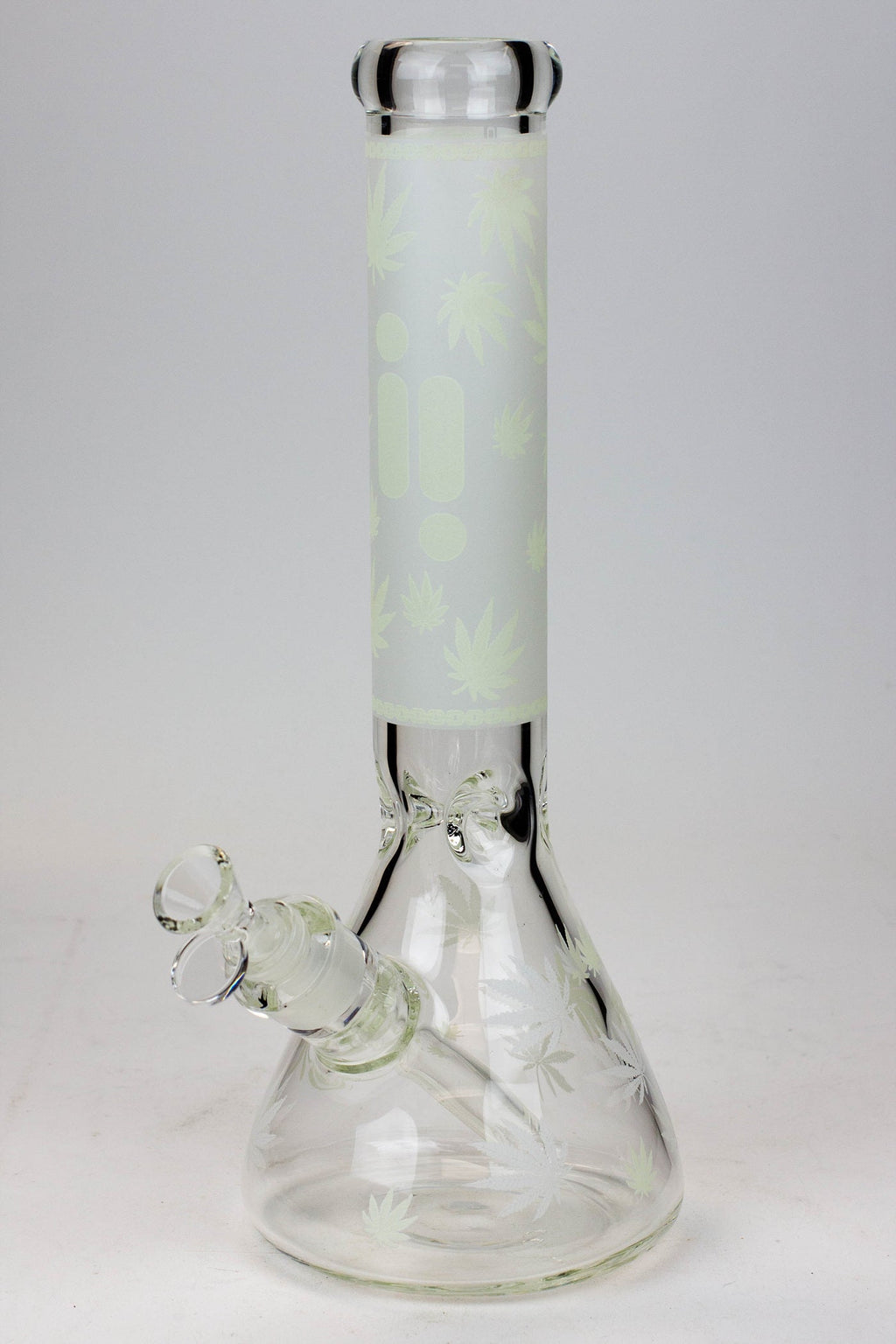 14" Infyniti Leaf Glow in the dark 7 mm glass bong ( GP1654 )