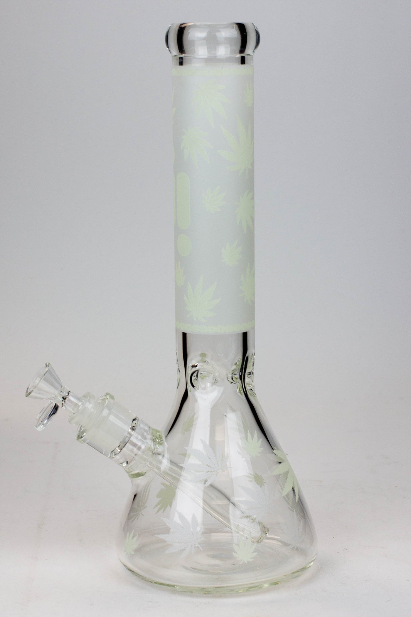 14" Infyniti Leaf Glow in the dark 7 mm glass bong ( GP1654 )