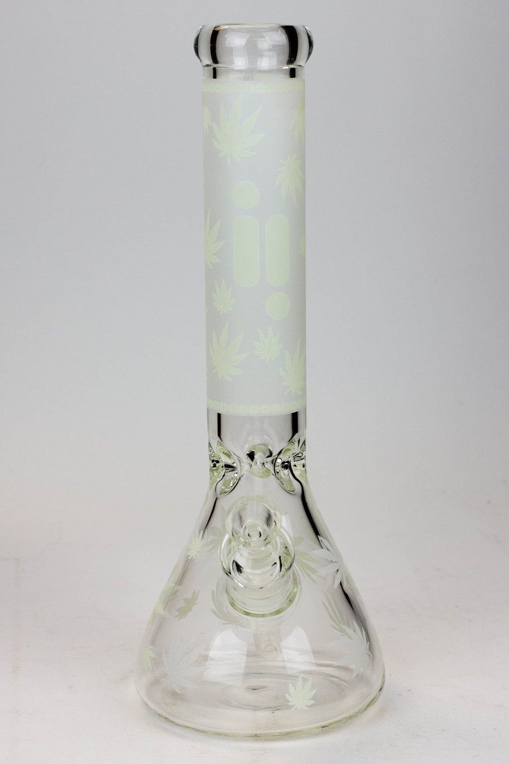 14" Infyniti Leaf Glow in the dark 7 mm glass bong ( GP1654 )