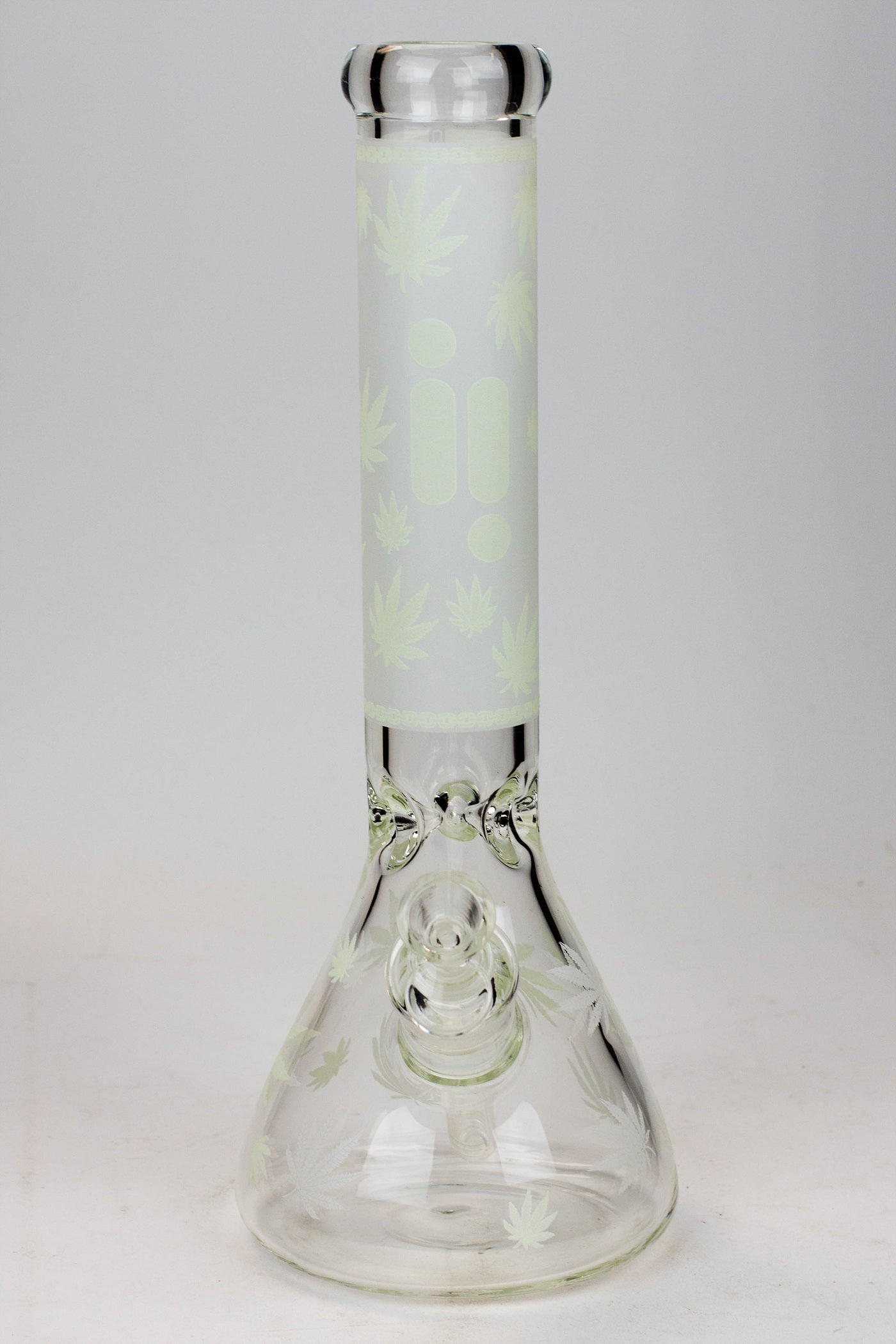 14" Infyniti Leaf Glow in the dark 7 mm glass bong ( GP1654 )