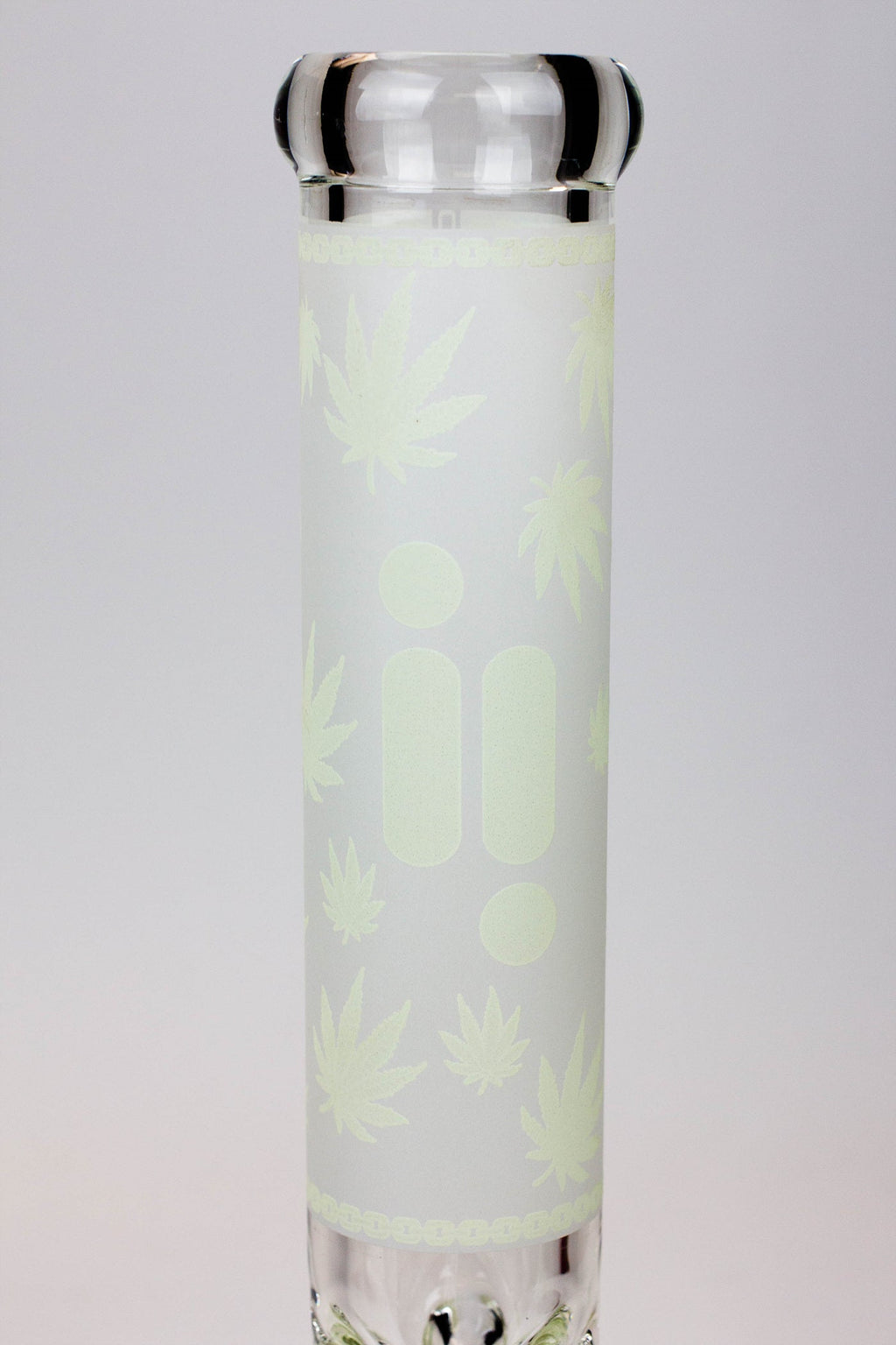 14" Infyniti Leaf Glow in the dark 7 mm glass bong ( GP1654 )