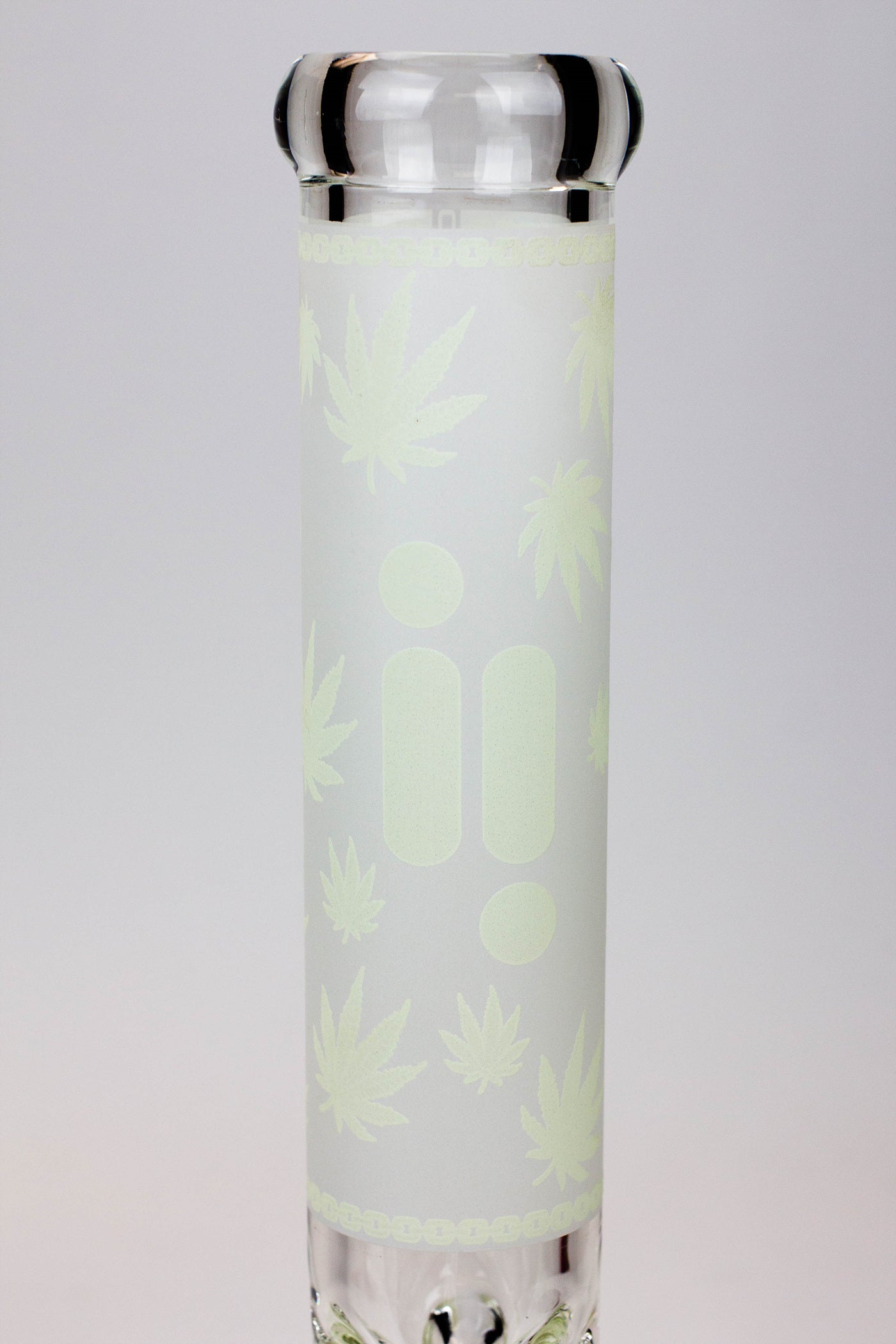 14" Infyniti Leaf Glow in the dark 7 mm glass bong ( GP1654 )