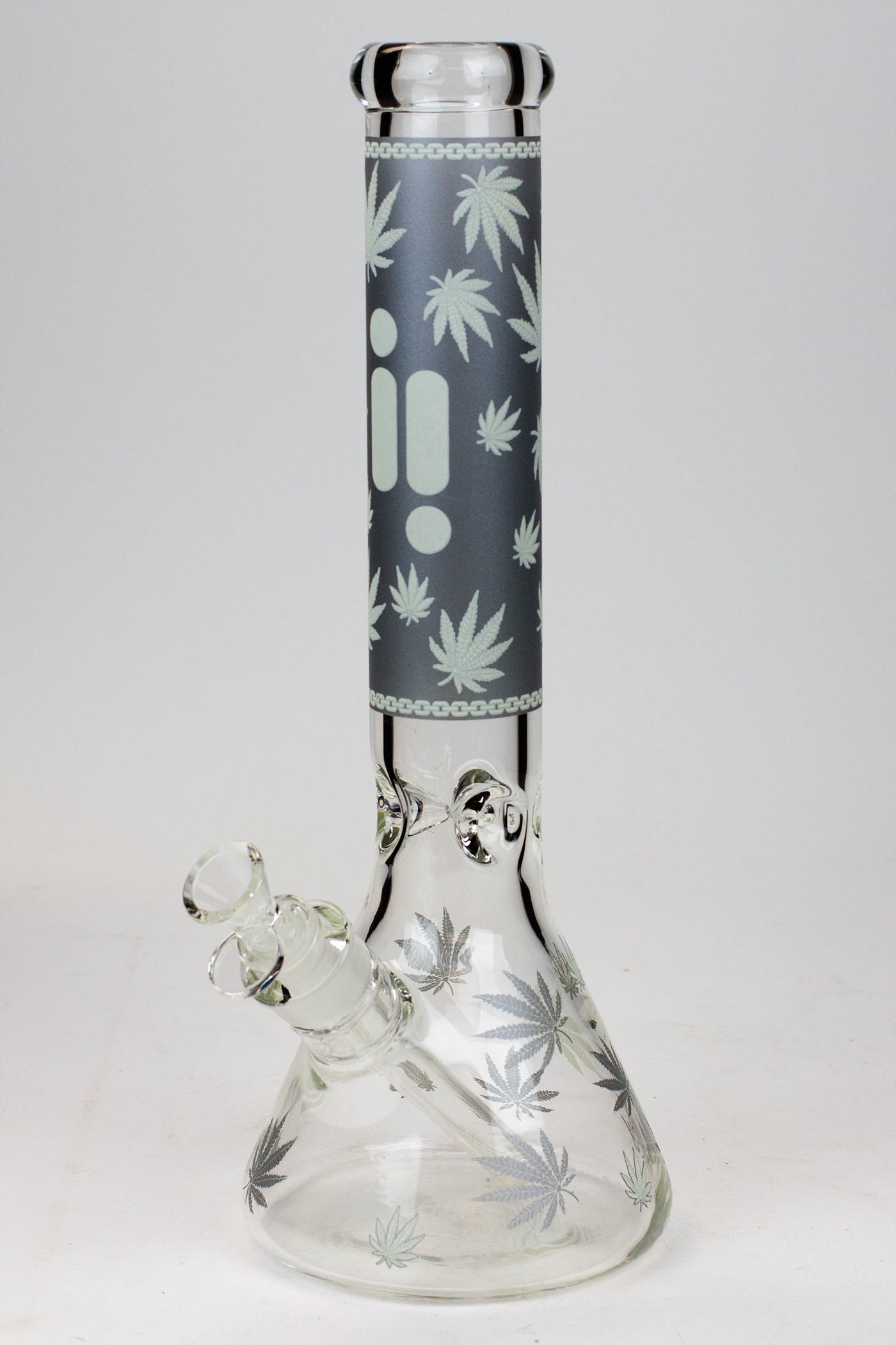 14" Infyniti Leaf Glow in the dark 7 mm glass bong ( GP1654 )