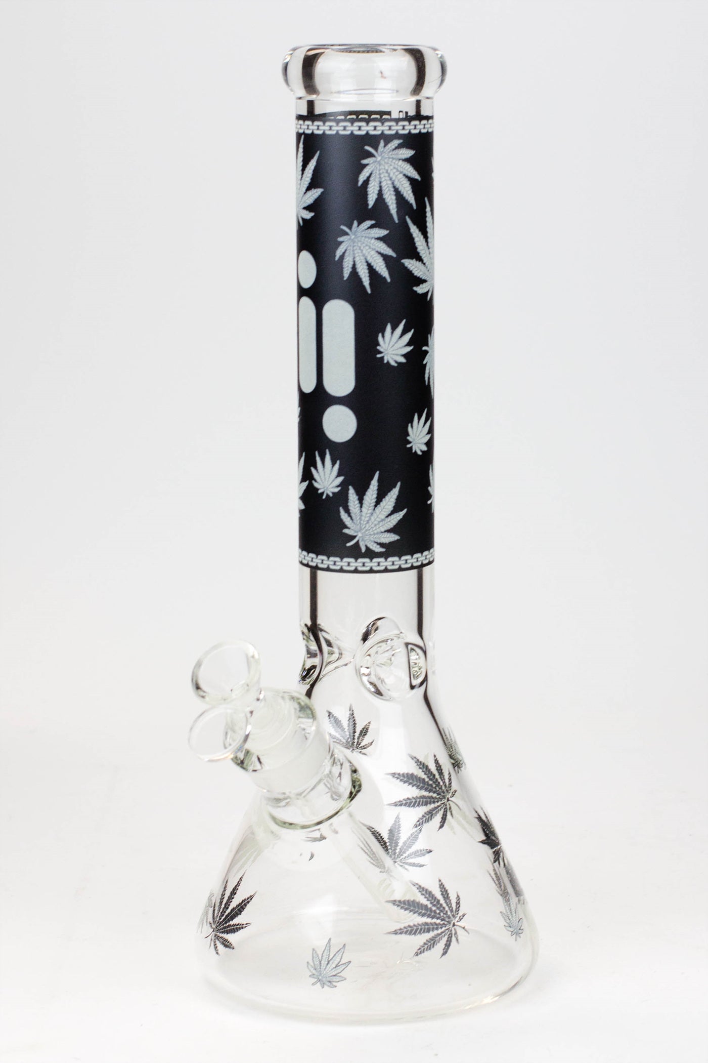 14" Infyniti Leaf Glow in the dark 7 mm glass bong ( GP1654 )