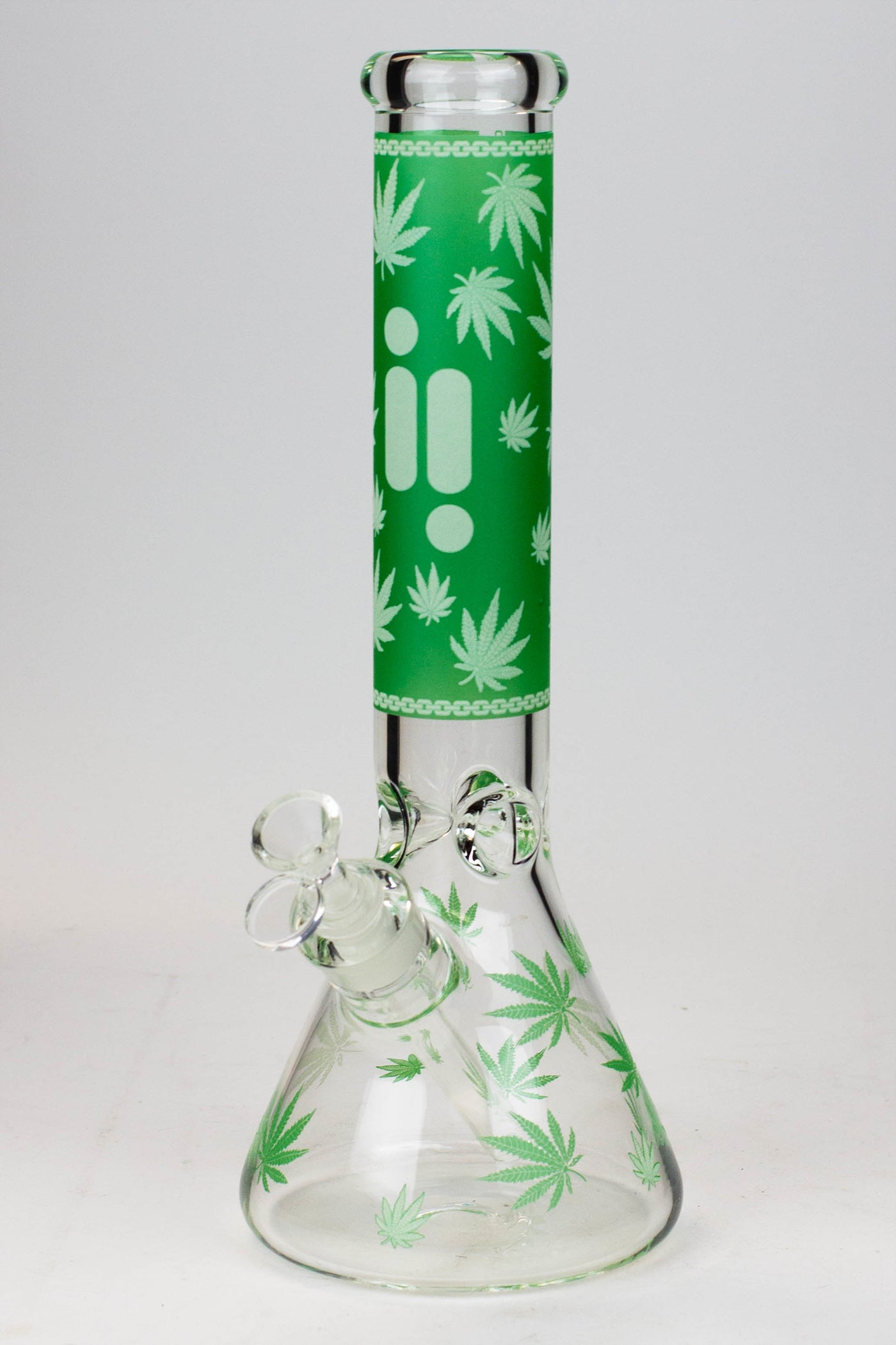 14" Infyniti Leaf Glow in the dark 7 mm glass bong ( GP1654 )