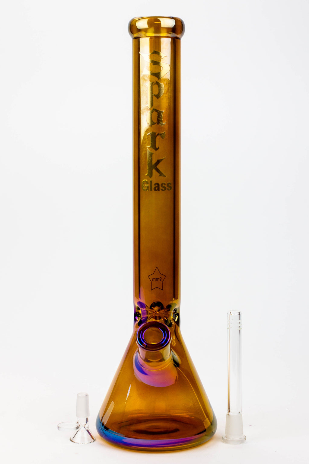 17.5" SPARK / 9 mm / Electroplated glass beaker bong
