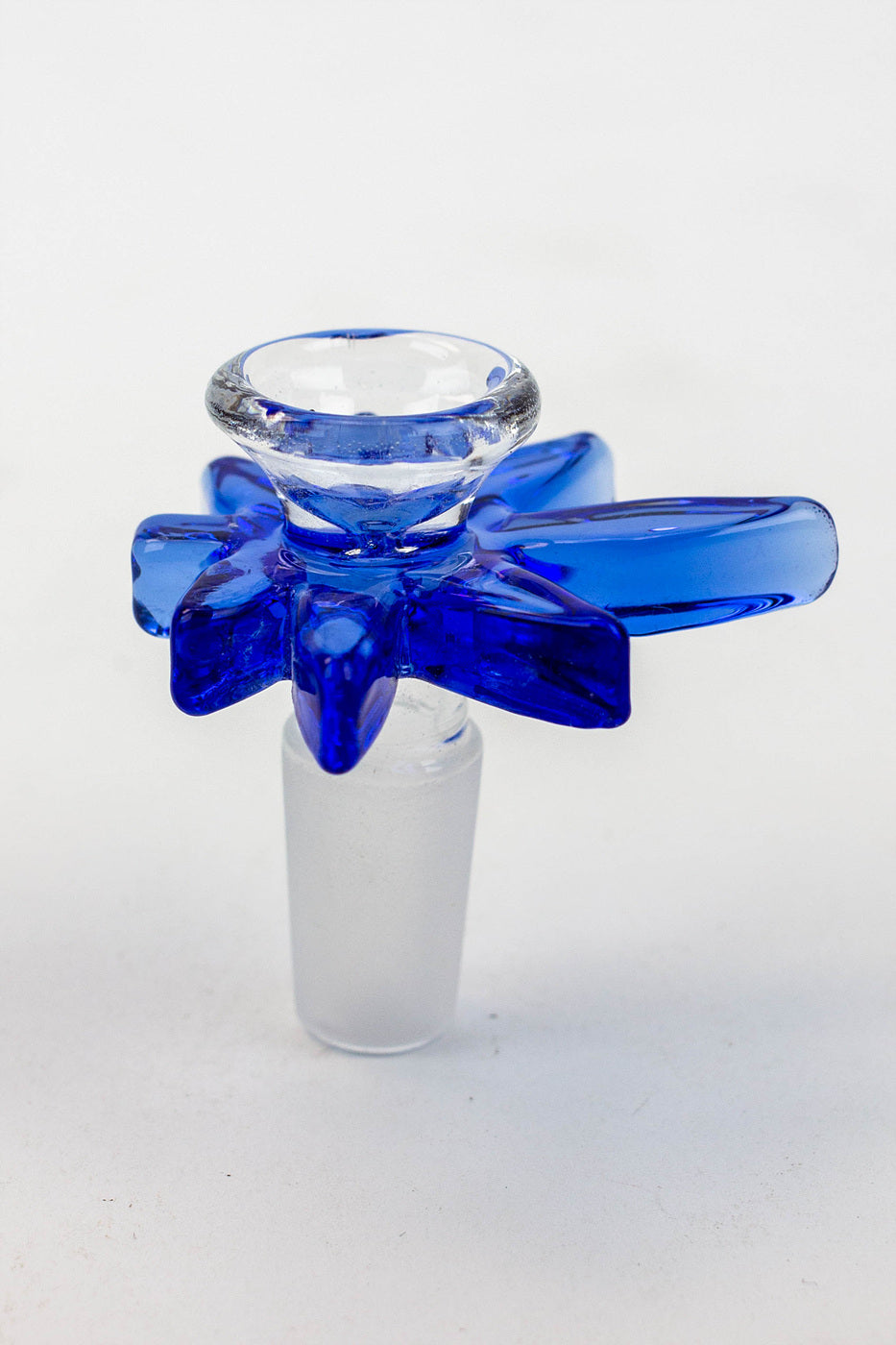 Thick glass bowl with leaf handle
