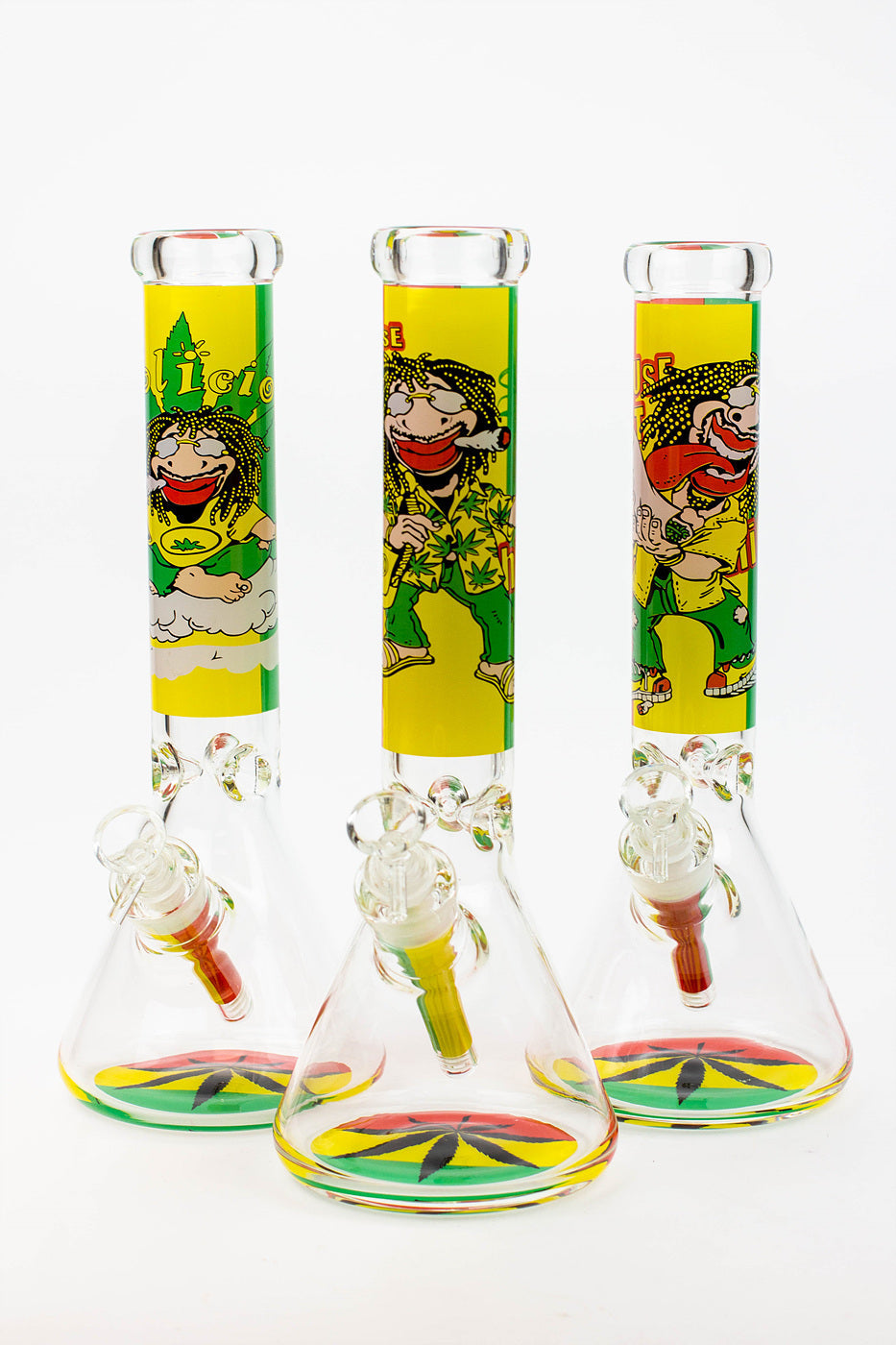13.5" Rasta Man / 7 mm / classic beaker glass bong