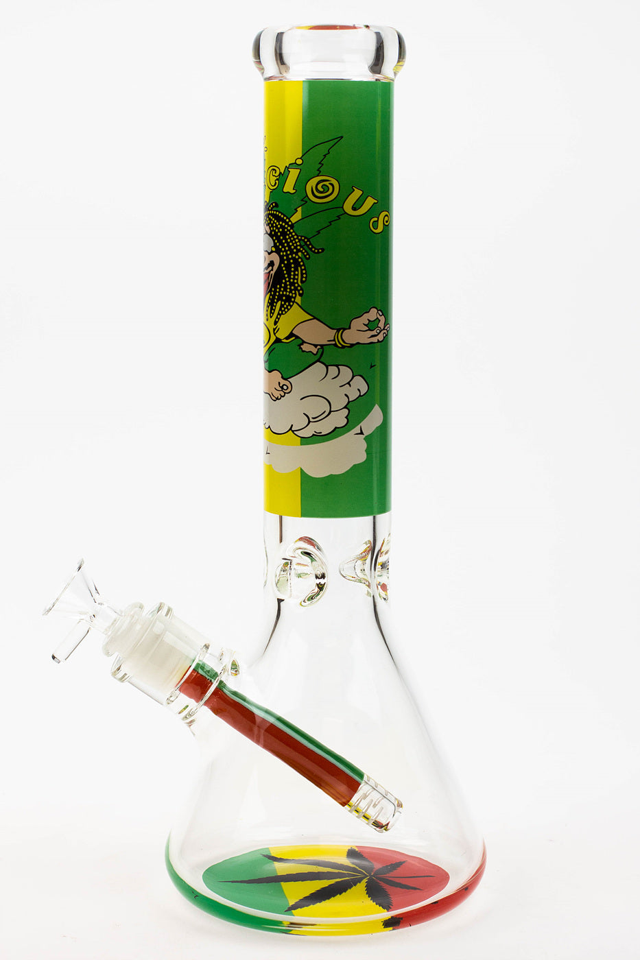 13.5" Rasta Man / 7 mm / classic beaker glass bong