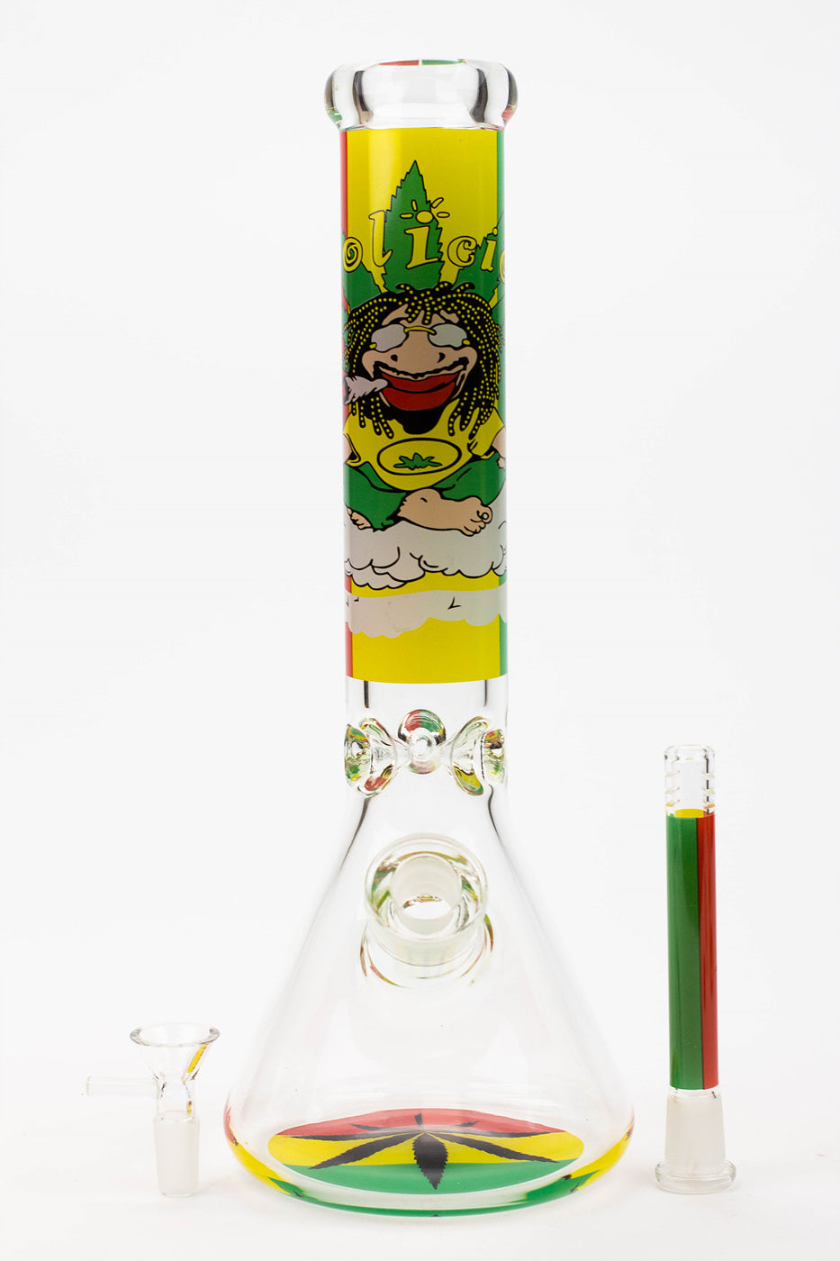 13.5" Rasta Man / 7 mm / classic beaker glass bong