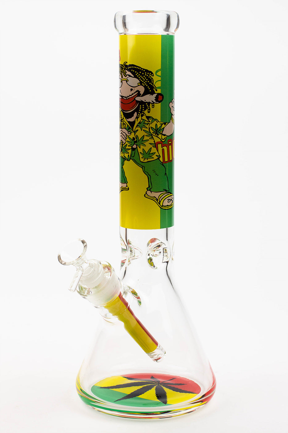 13.5" Rasta Man / 7 mm / classic beaker glass bong