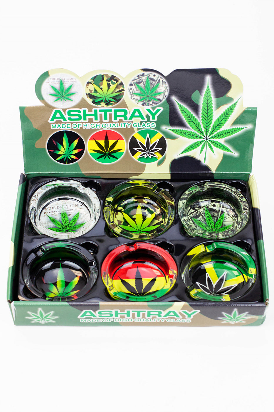 Round glass ashtray Box of 6