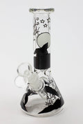 7.5" Glow in the dark beaker glass water bong