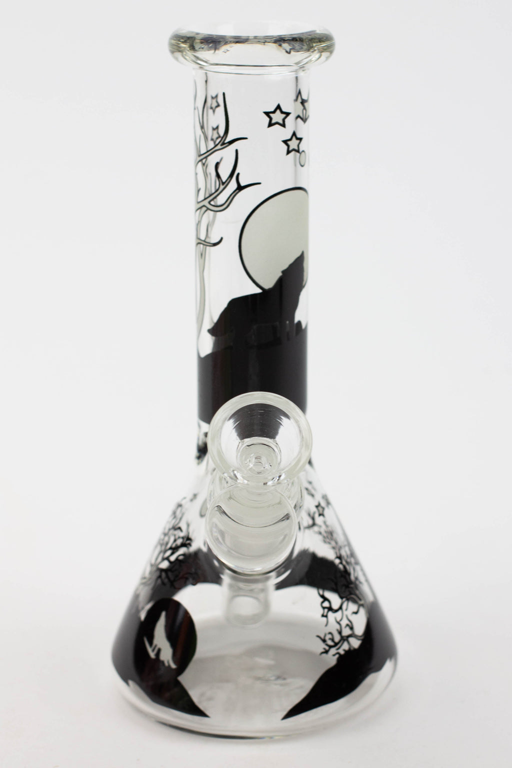 7.5" Glow in the dark beaker glass water bong