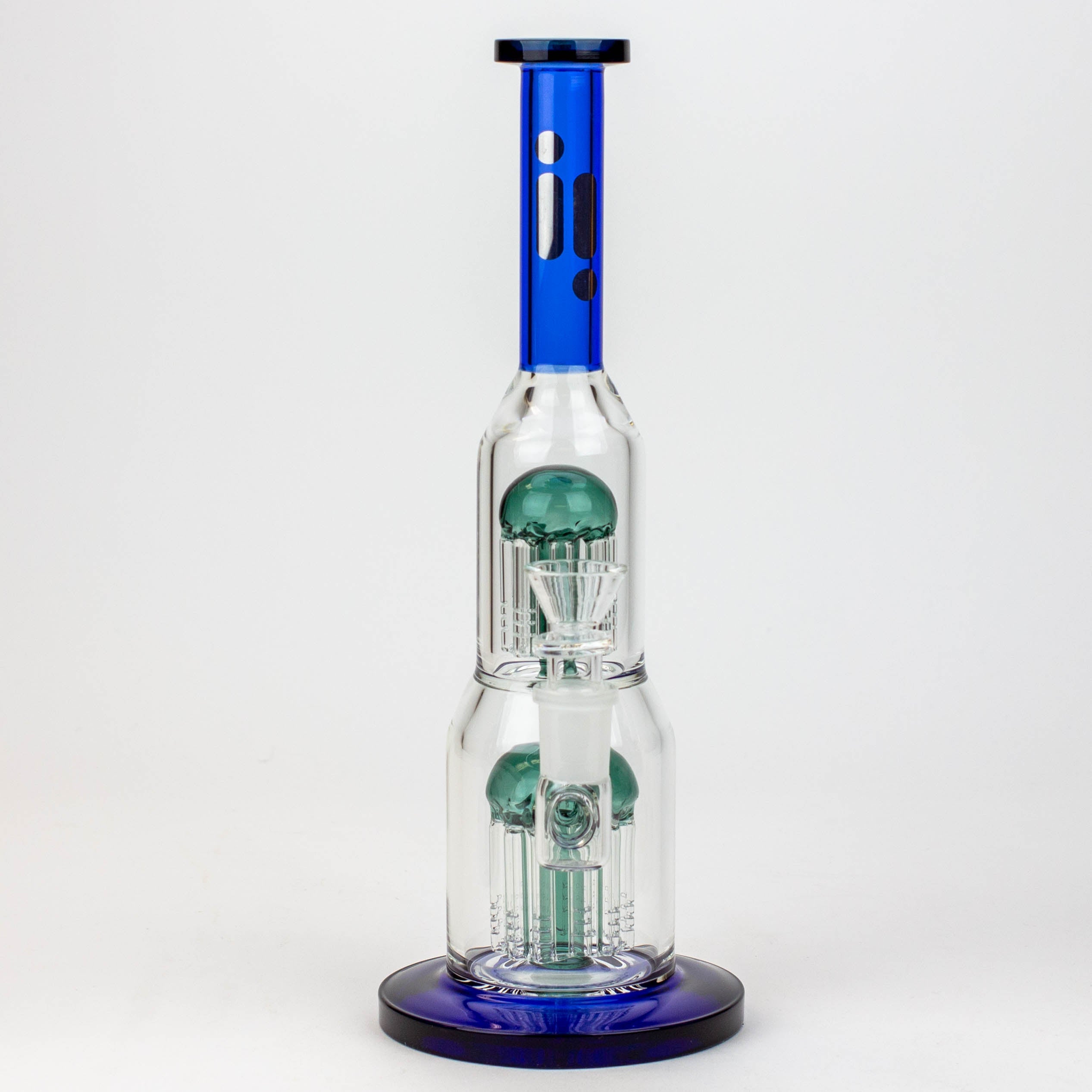 12” Infyniti double percolator glass bubbler