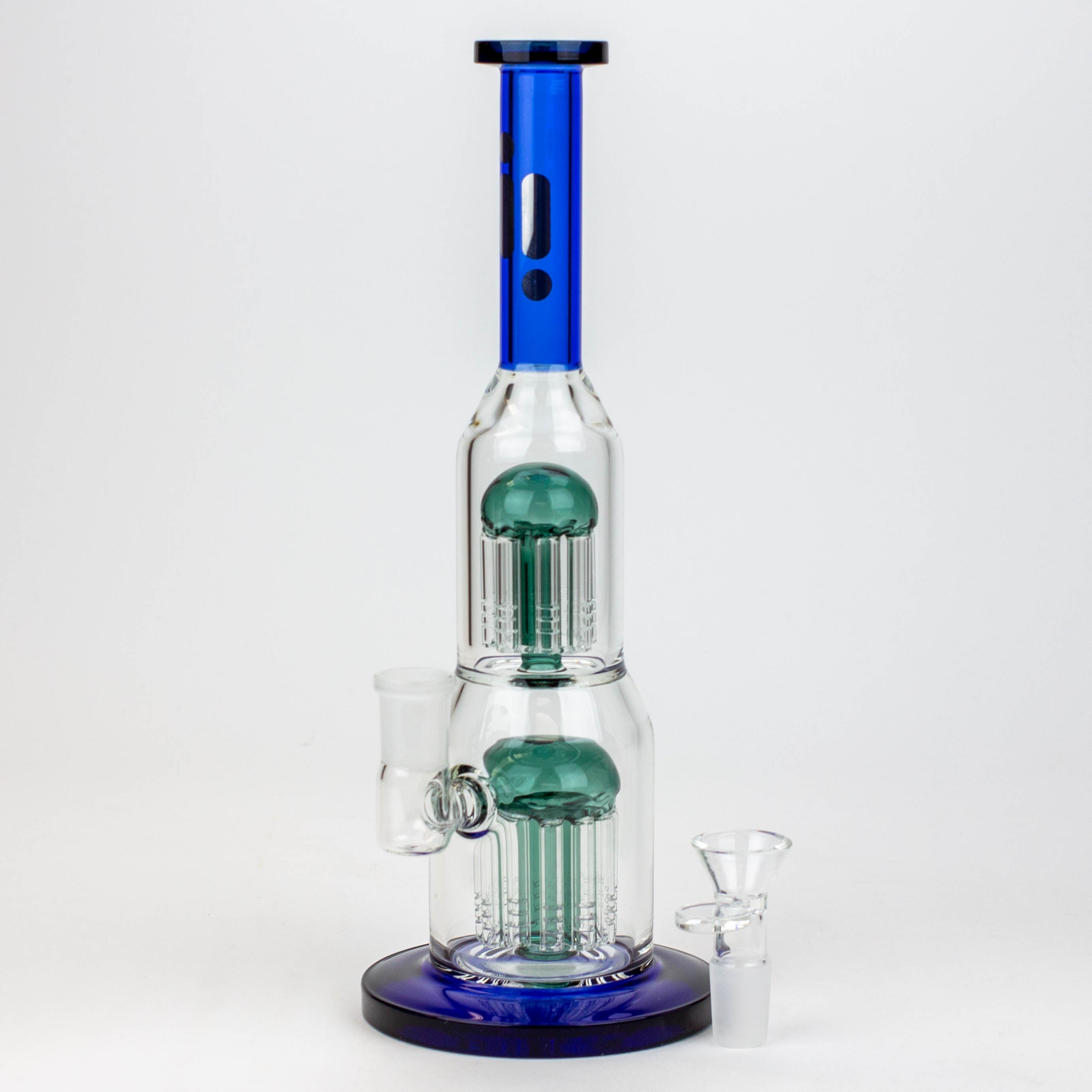 12” Infyniti double percolator glass bubbler