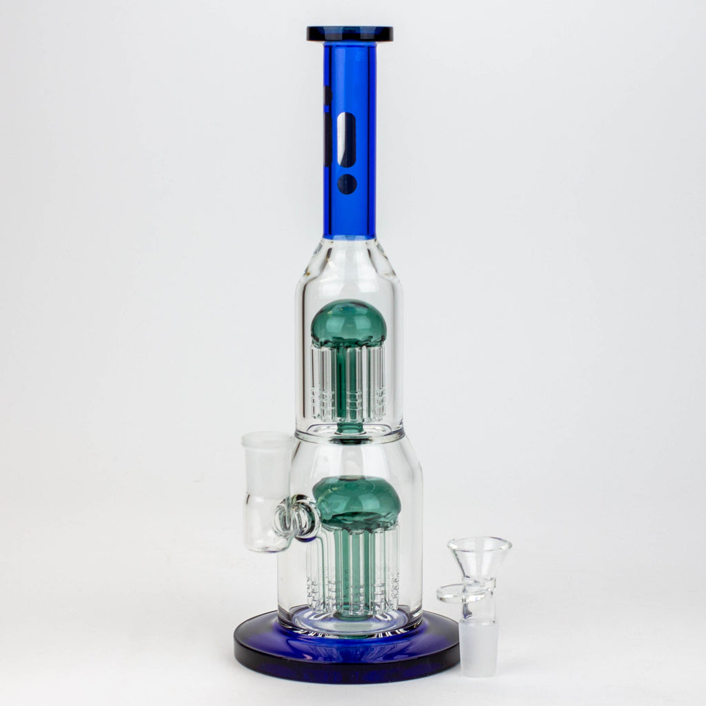 12” Infyniti double percolator glass bubbler
