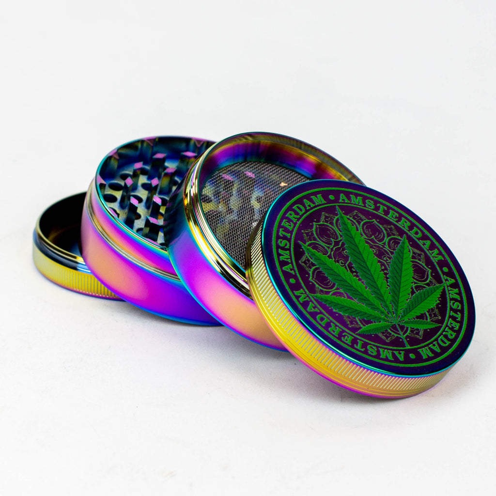GENIE 4 parts 63 mm Leaf rainbow metal grinder Box of 6