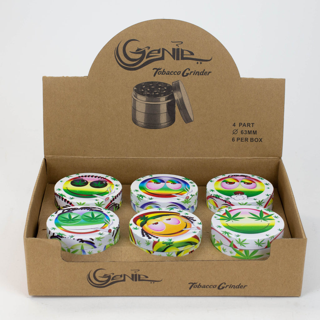 GENIE 4 parts 63 mm Emoji Metal grinder Box of 6