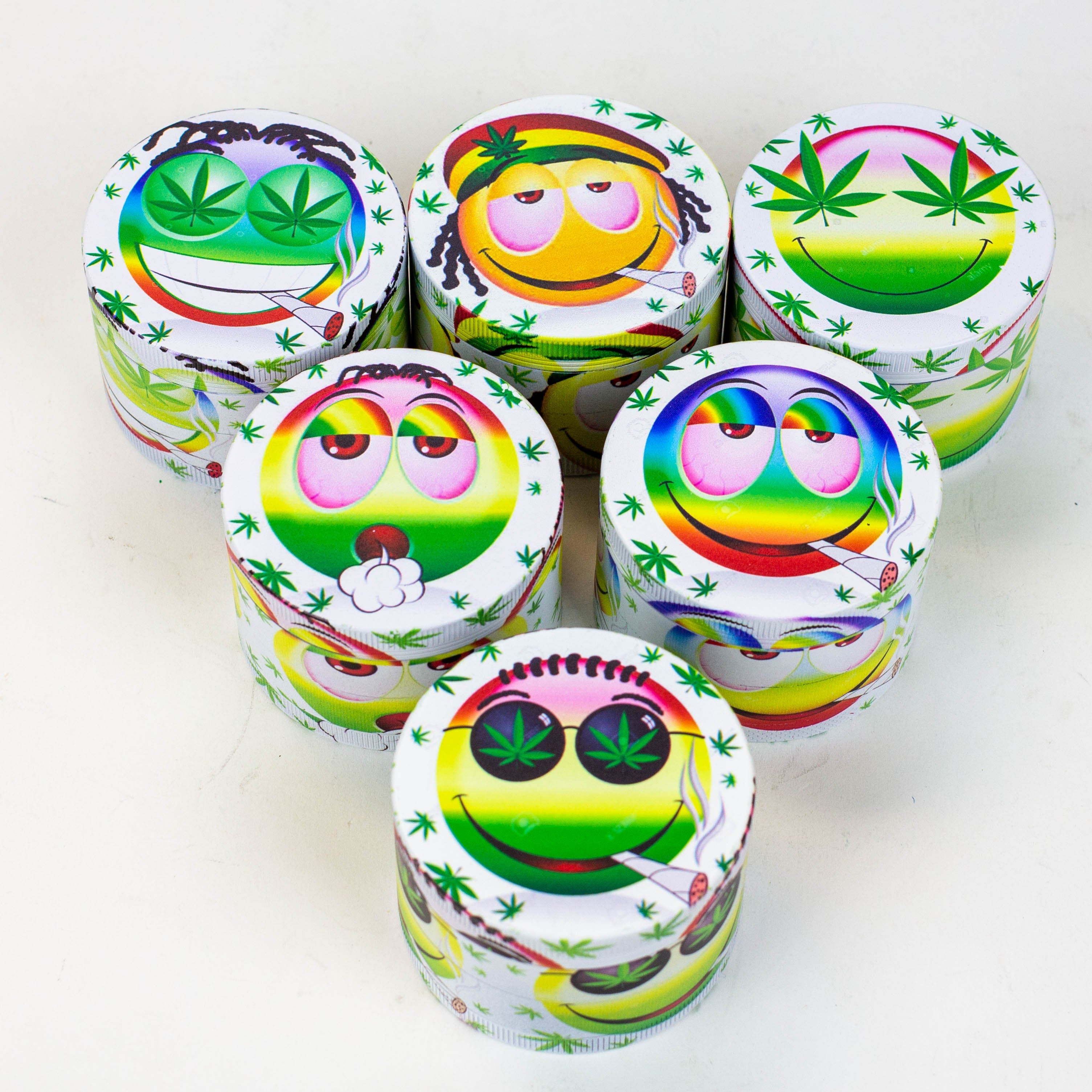 GENIE 4 parts 63 mm Emoji Metal grinder Box of 6