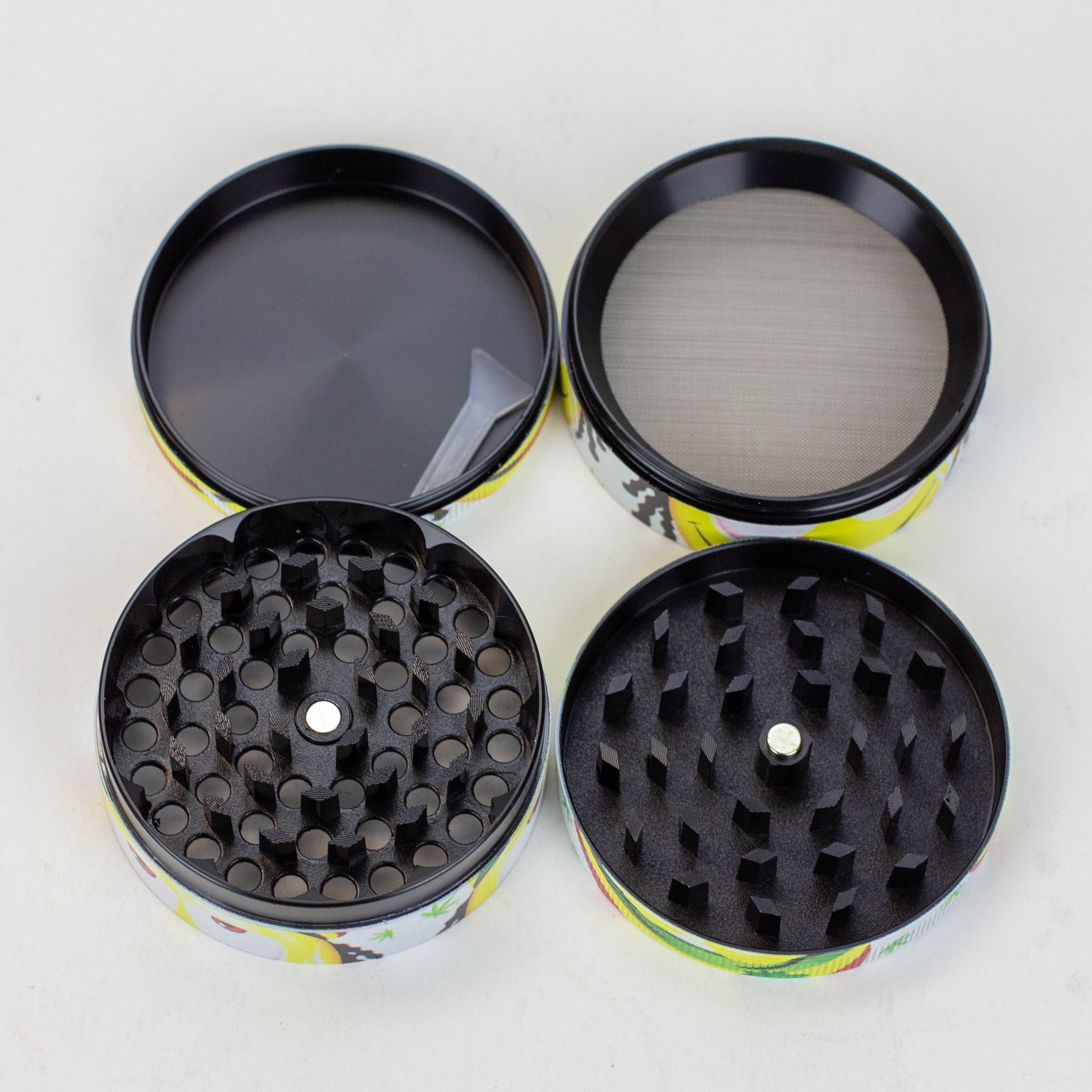 GENIE 4 parts 63 mm Emoji Metal grinder Box of 6