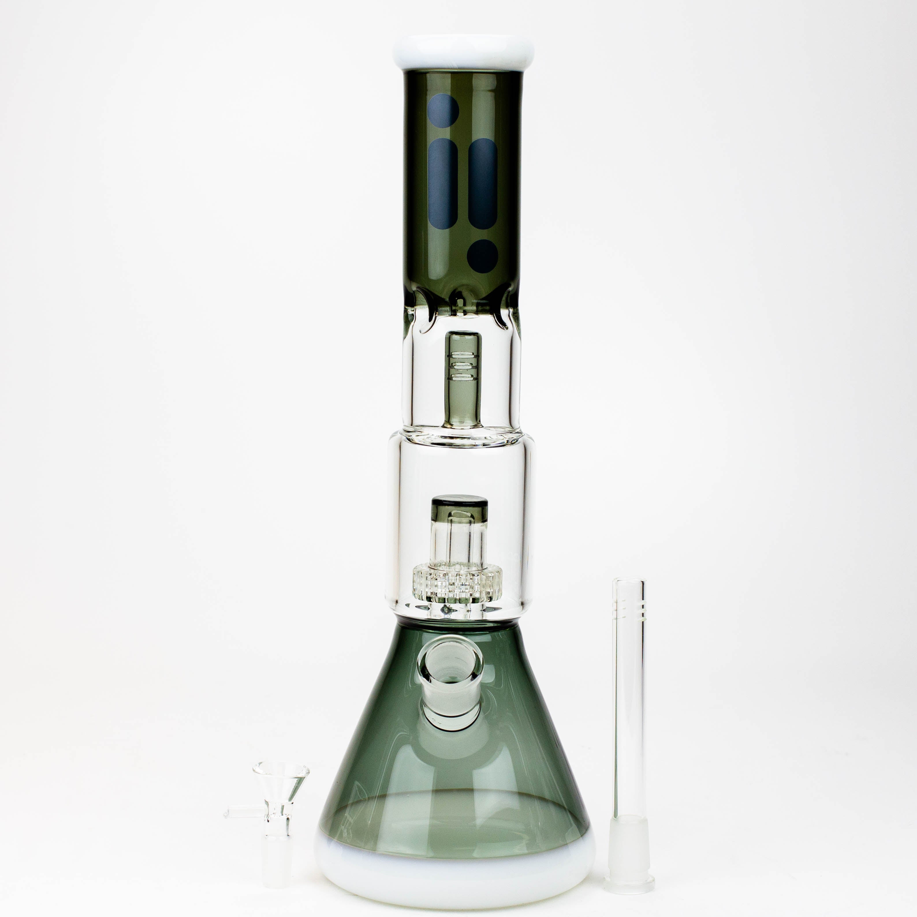 15" Infyniti showerhead percolator with splash guard glass bong