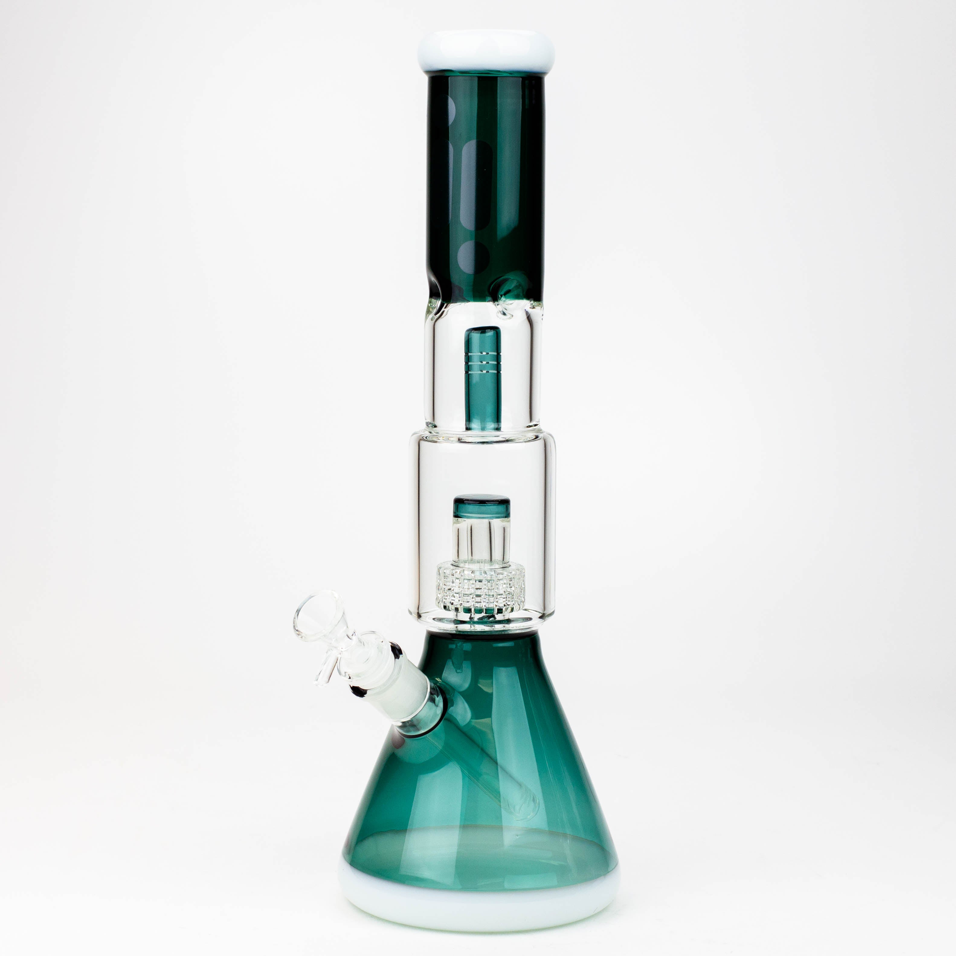 15" Infyniti showerhead percolator with splash guard glass bong