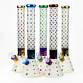 17.5"  Luxury Pattern 7 mm frosted glass beaker bong