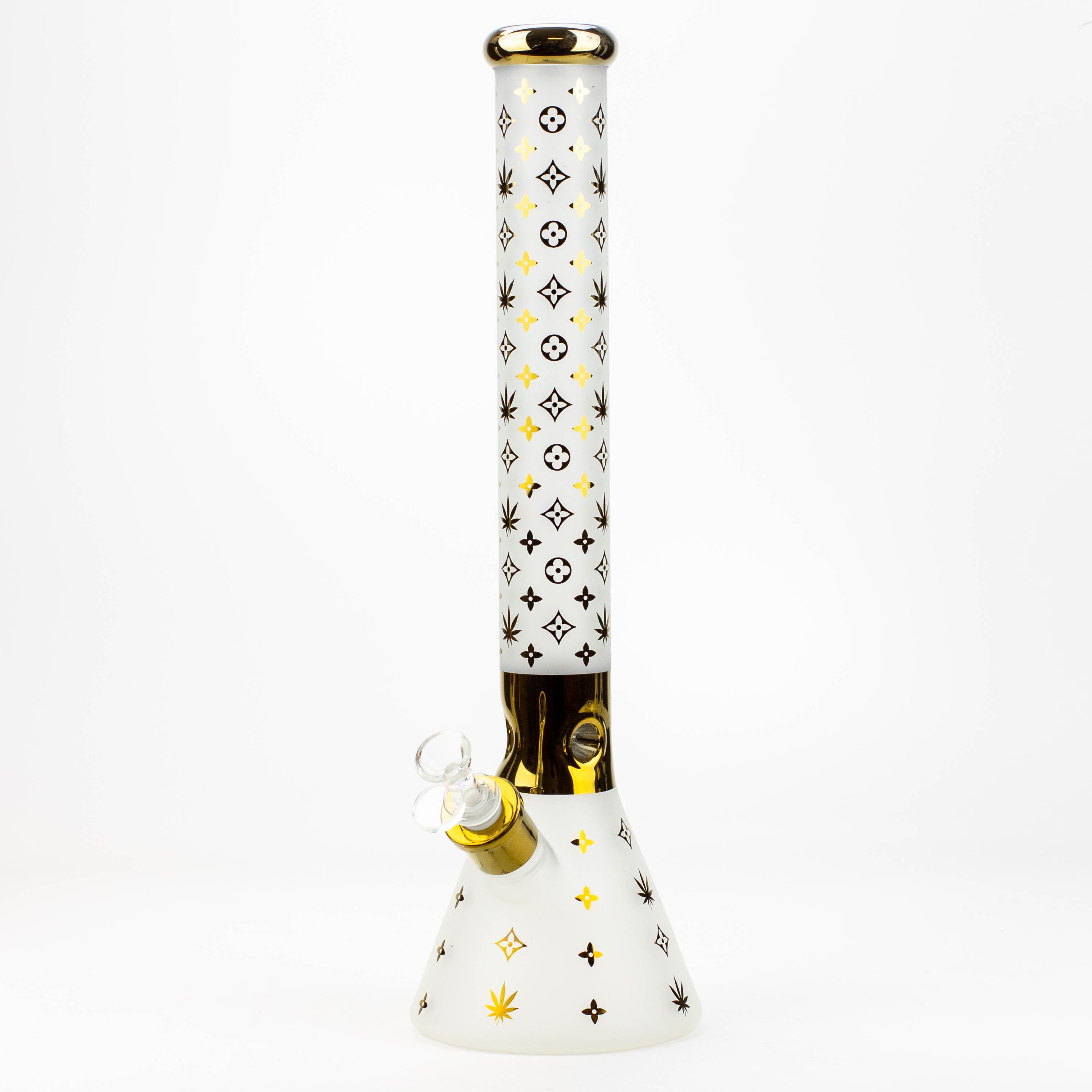 17.5"  Luxury Pattern 7 mm frosted glass beaker bong