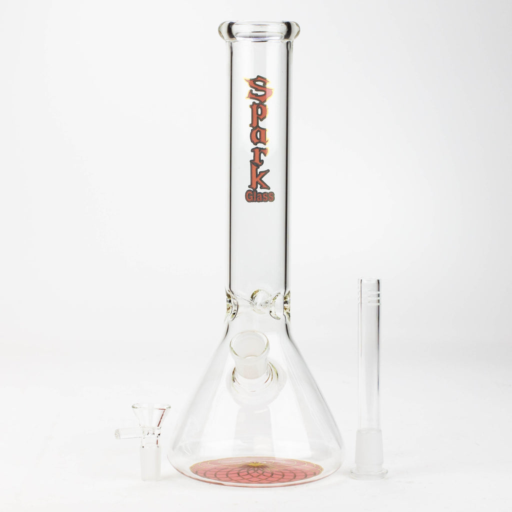 12" SPARK beaker glass water bong