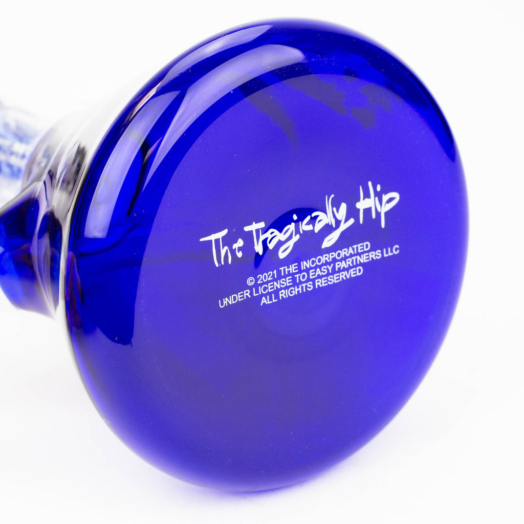 THE TRAGICALLY HIP-15.5" blue glass water pipe with single percolator by Infyniti