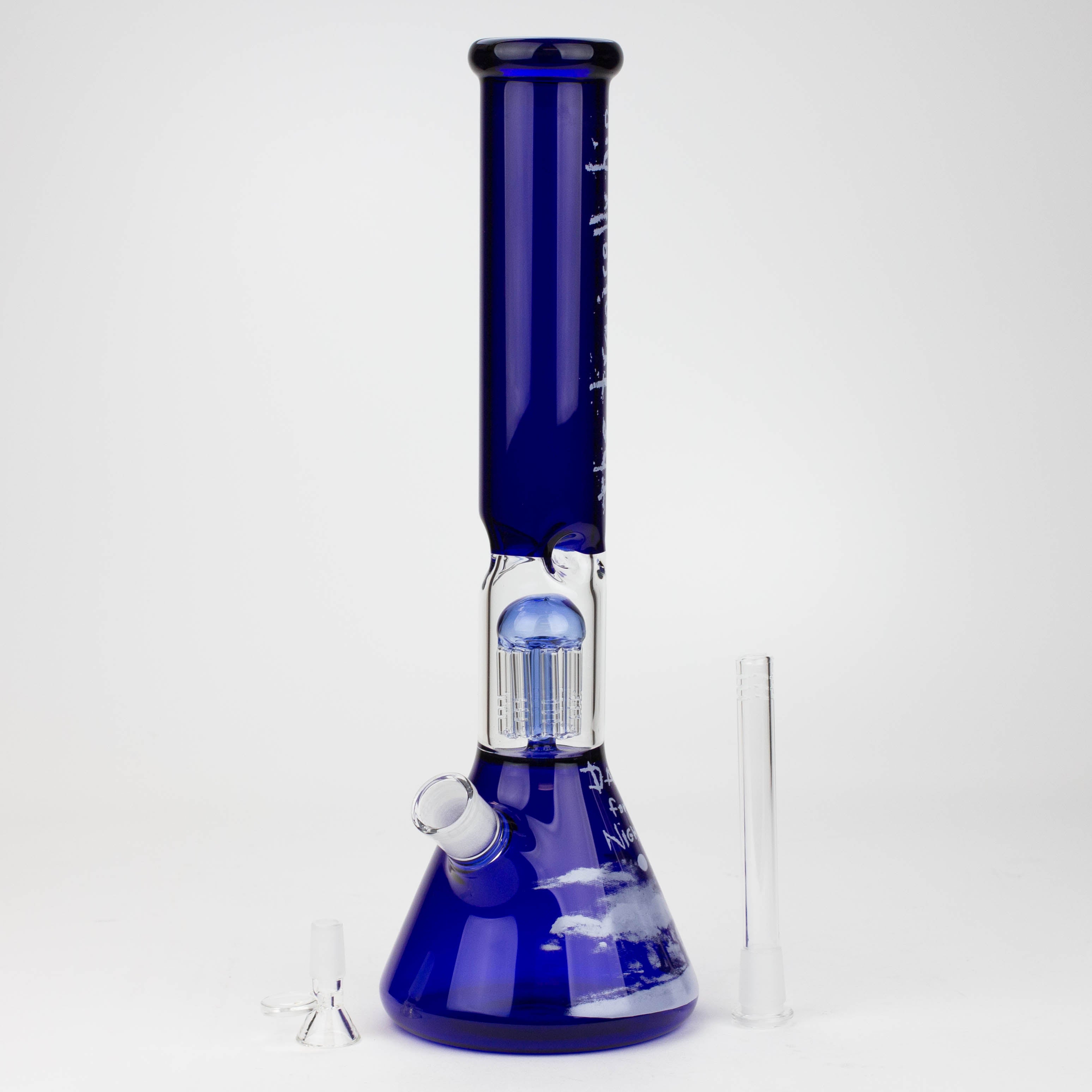 THE TRAGICALLY HIP-15.5" blue glass water pipe with single percolator by Infyniti