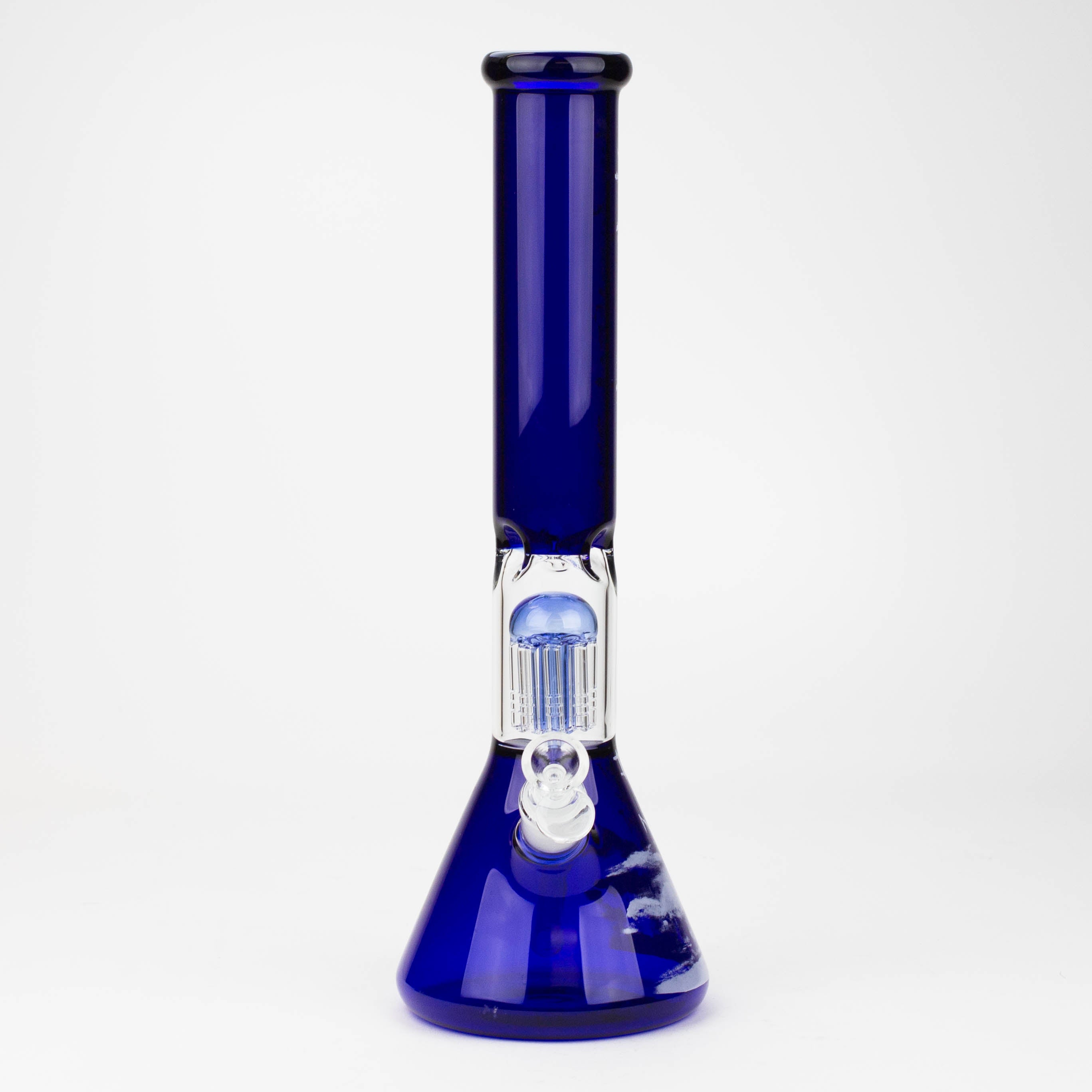 THE TRAGICALLY HIP-15.5" blue glass water pipe with single percolator by Infyniti