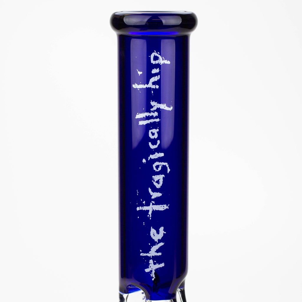 THE TRAGICALLY HIP-15.5" blue glass water pipe with single percolator by Infyniti