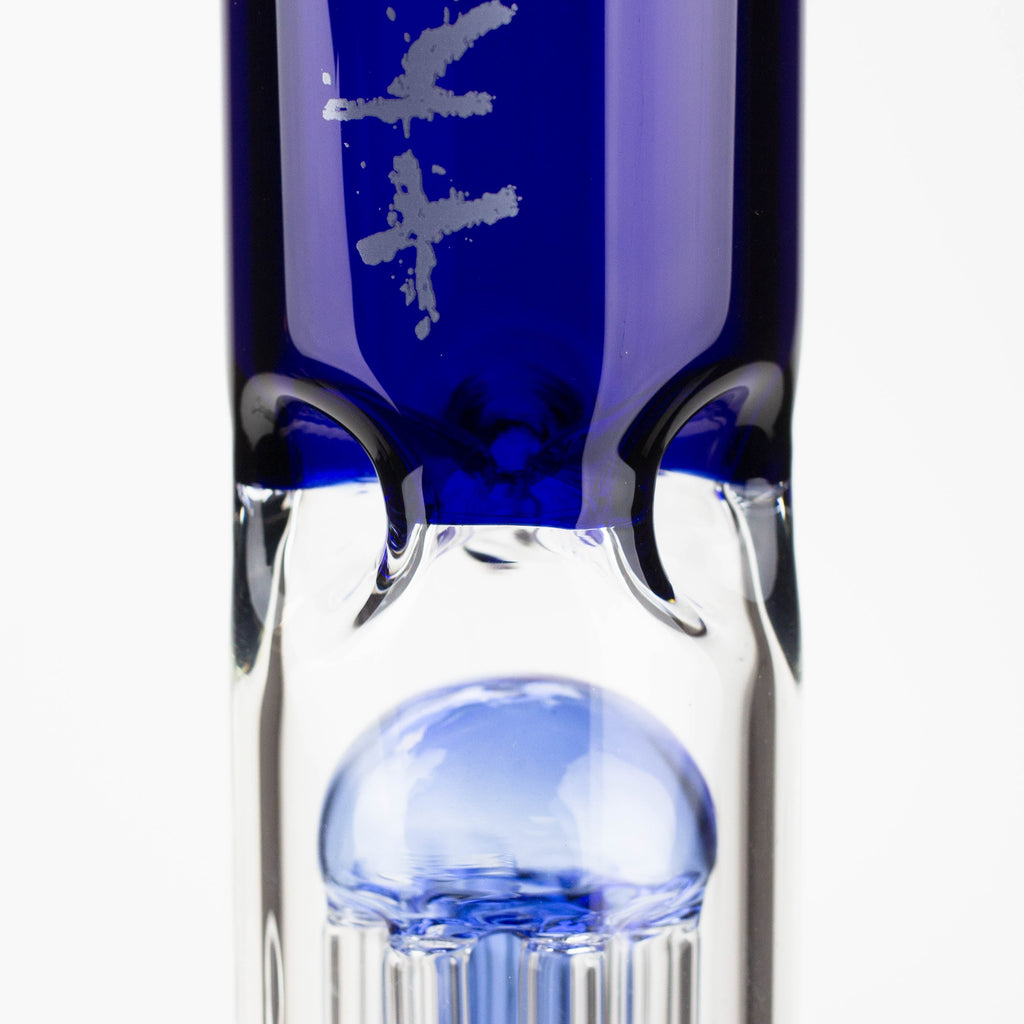 THE TRAGICALLY HIP-15.5" blue glass water pipe with single percolator by Infyniti