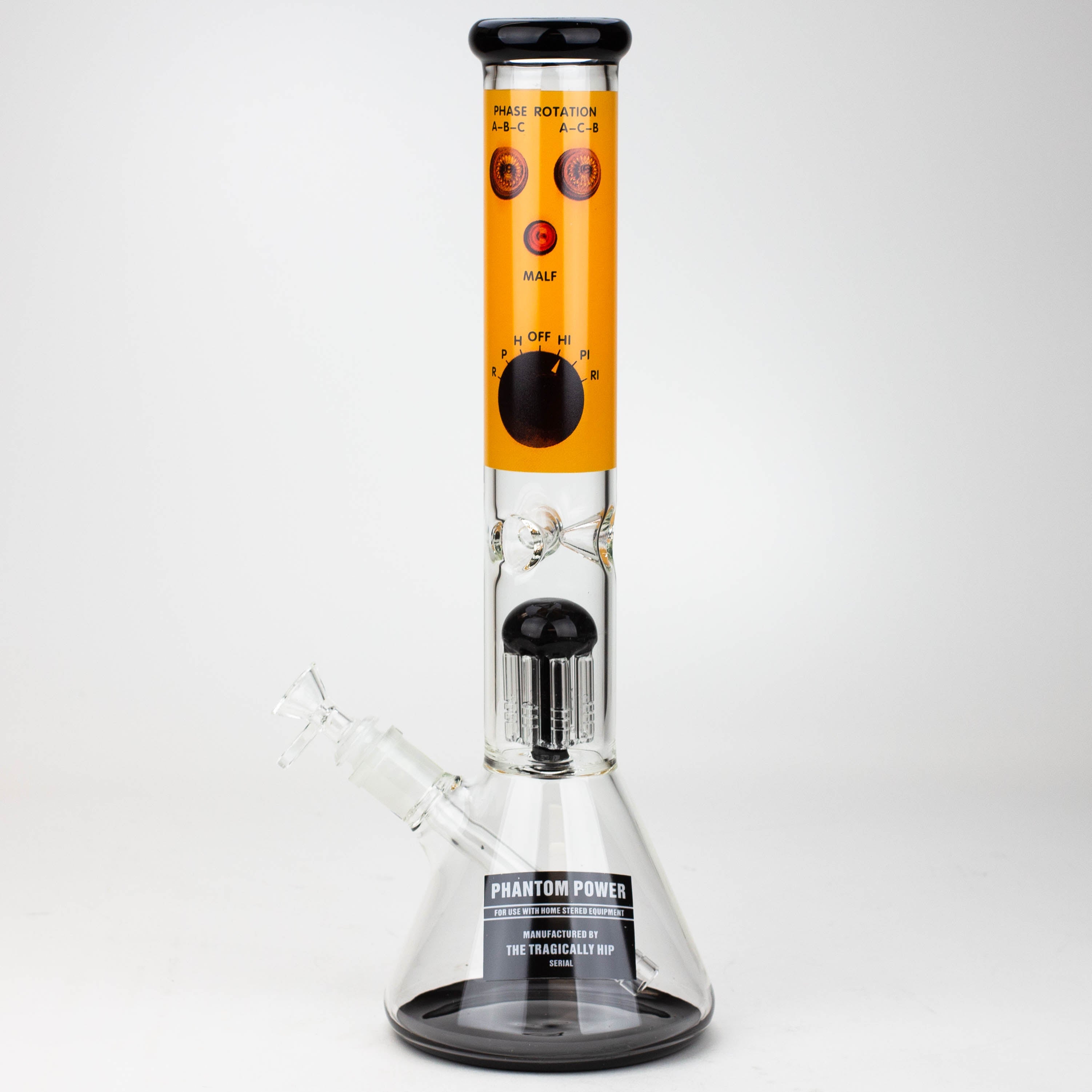 THE TRAGICALLY HIP-15.5" glass water pipe with single percolator by Infyniti