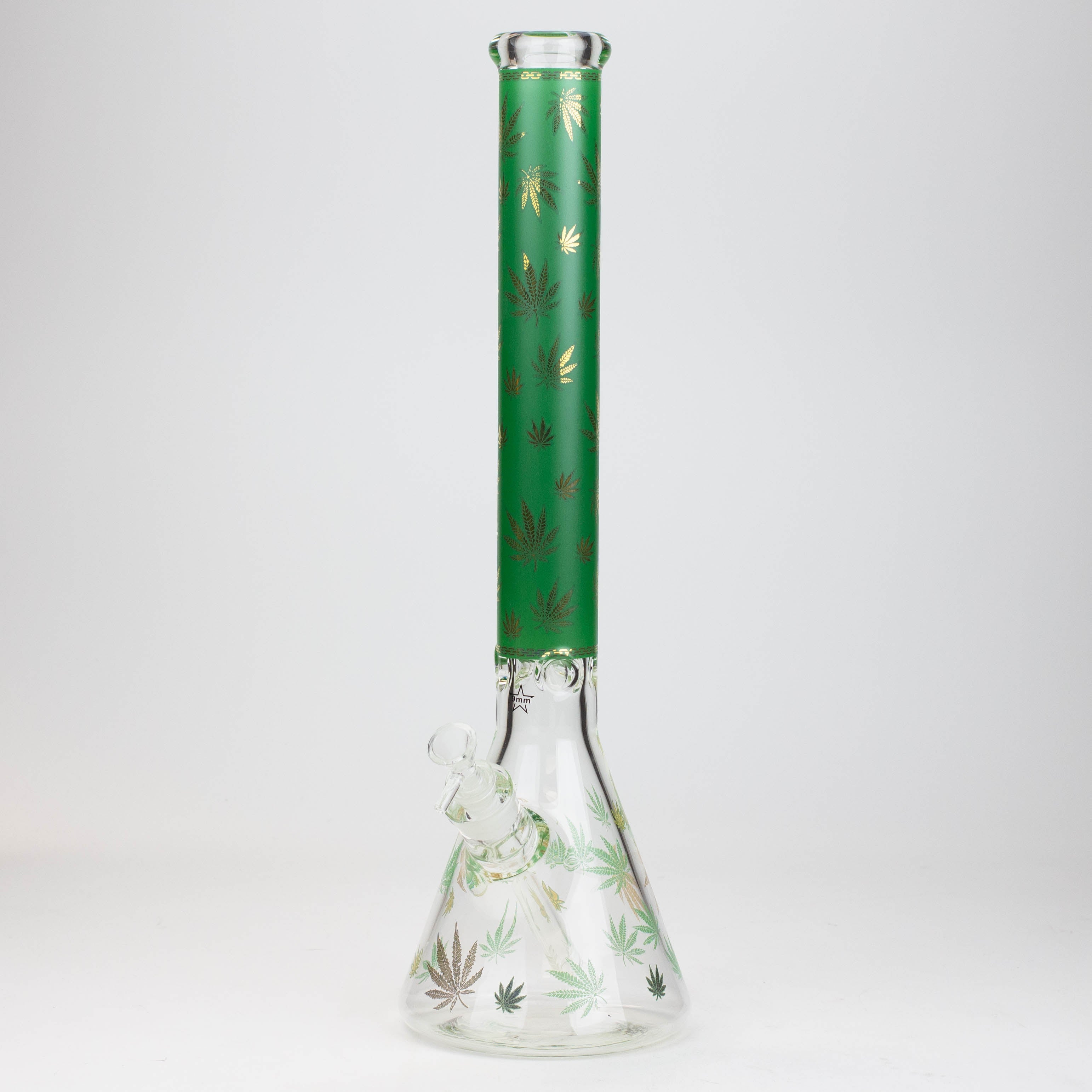 19.5" Gold leaf 9 mm glass water bong