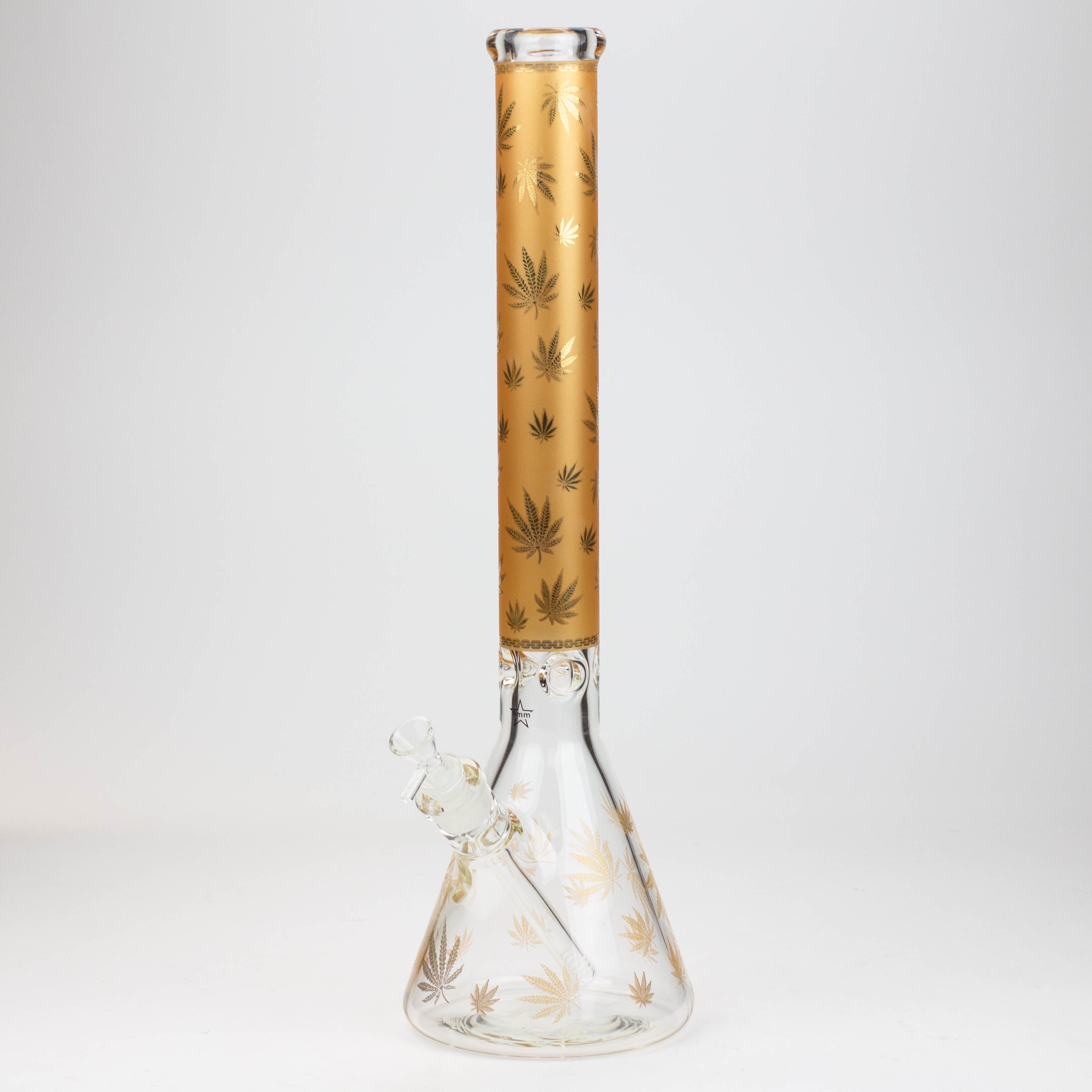 19.5" Gold leaf 9 mm glass water bong