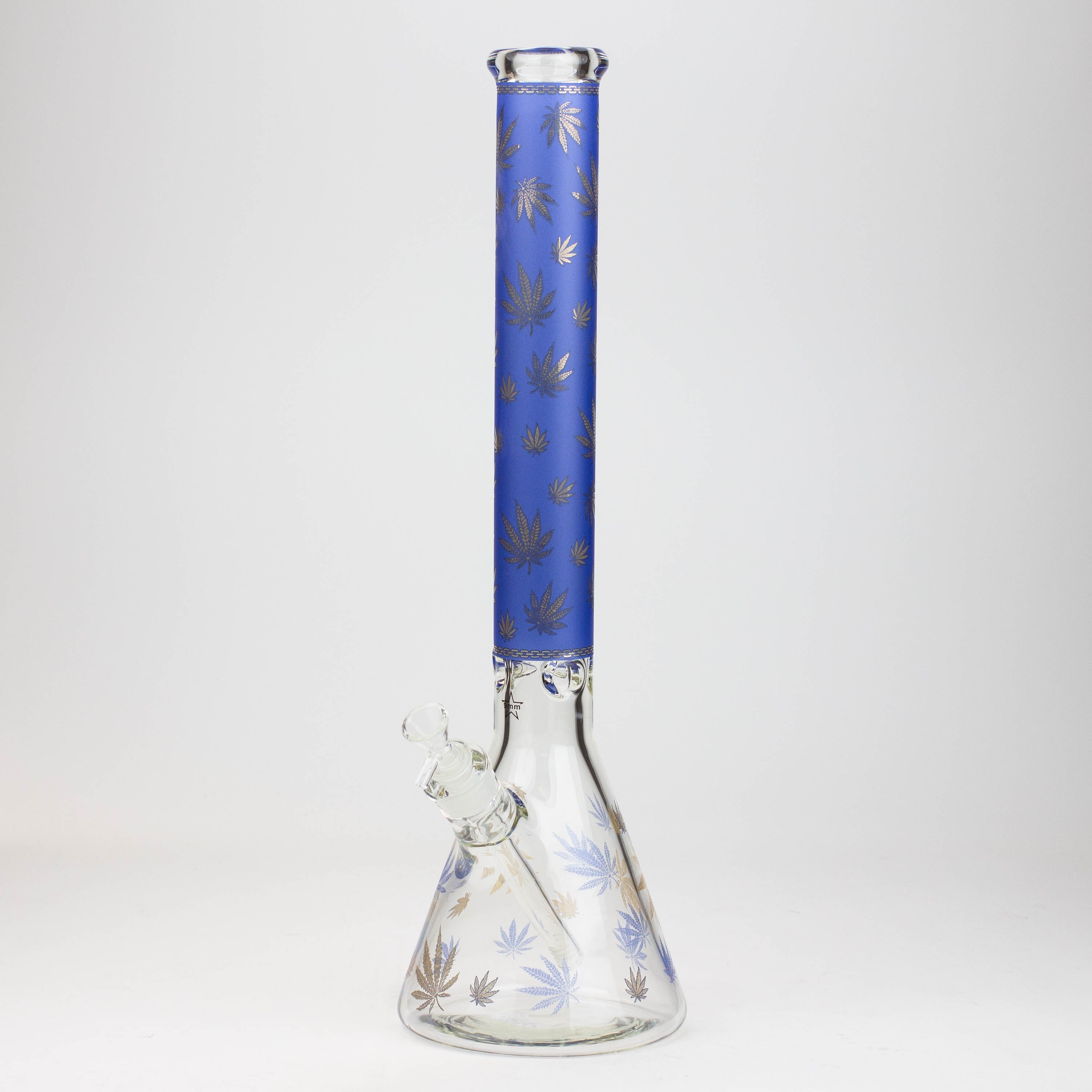 19.5" Gold leaf 9 mm glass water bong
