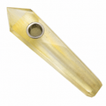 Acid Secs | Clear with Blue and Yellow Inclusions Quartz Crystal Pipe with Choke